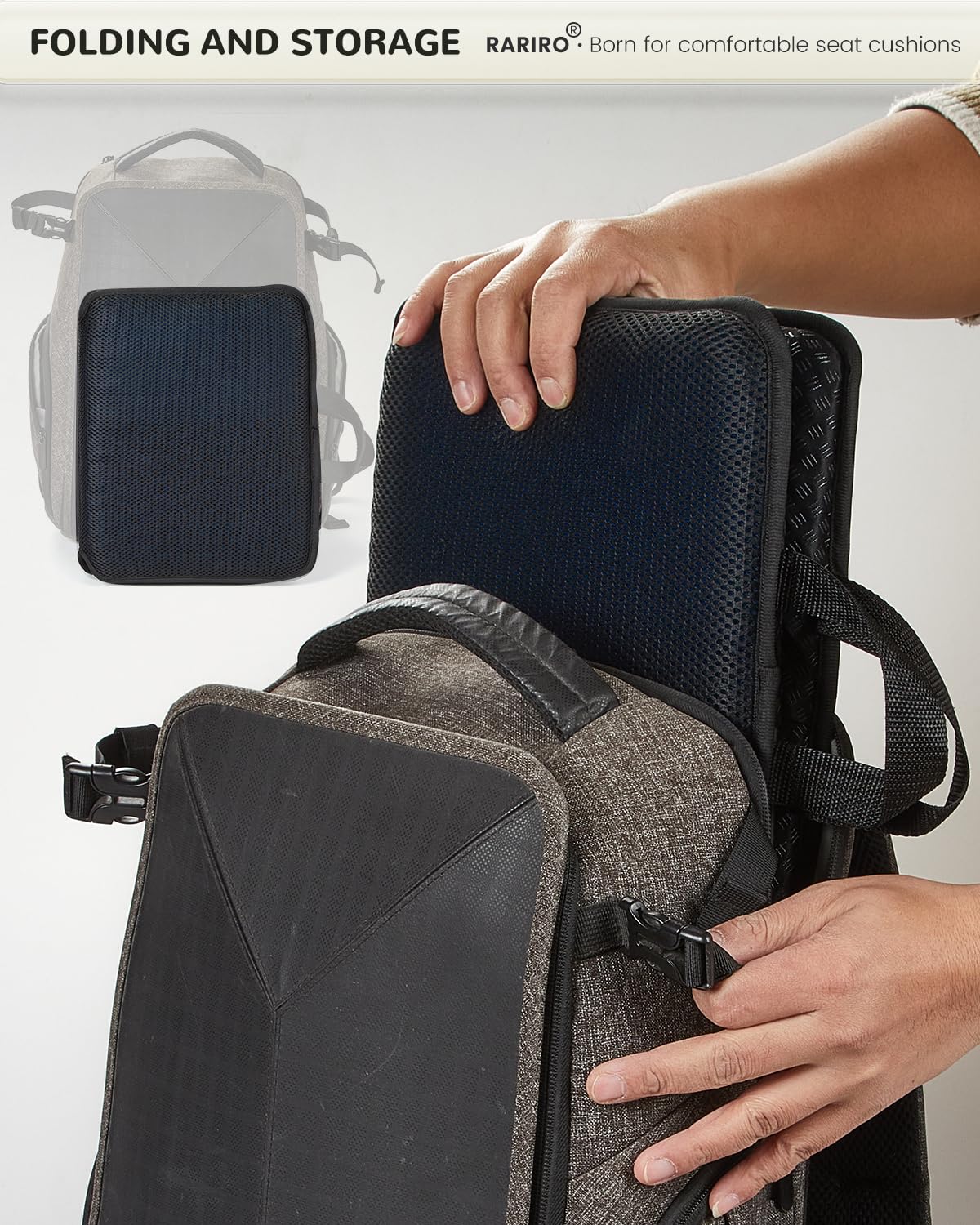 Coussin De Siège En Gel Portable - Coussin Avion Camping Stade - Confort Ultime Design Grille Noir