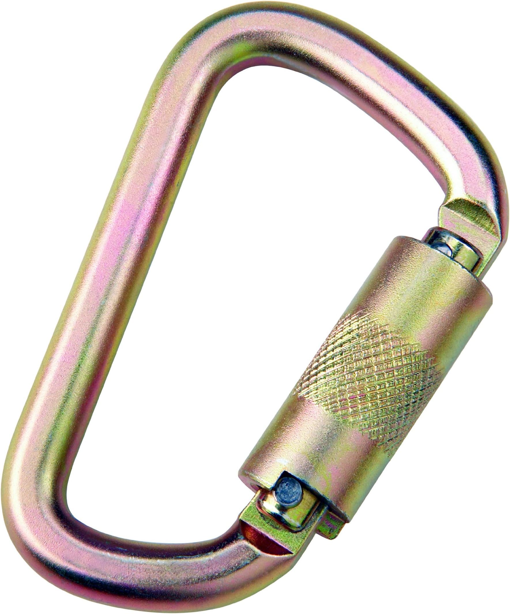3MDBI-SALA Saflok, 2000112 Heavy Duty Steel Carabiner, 3600 lb Self ClosingLocking Gate (34'' Opening), Gold