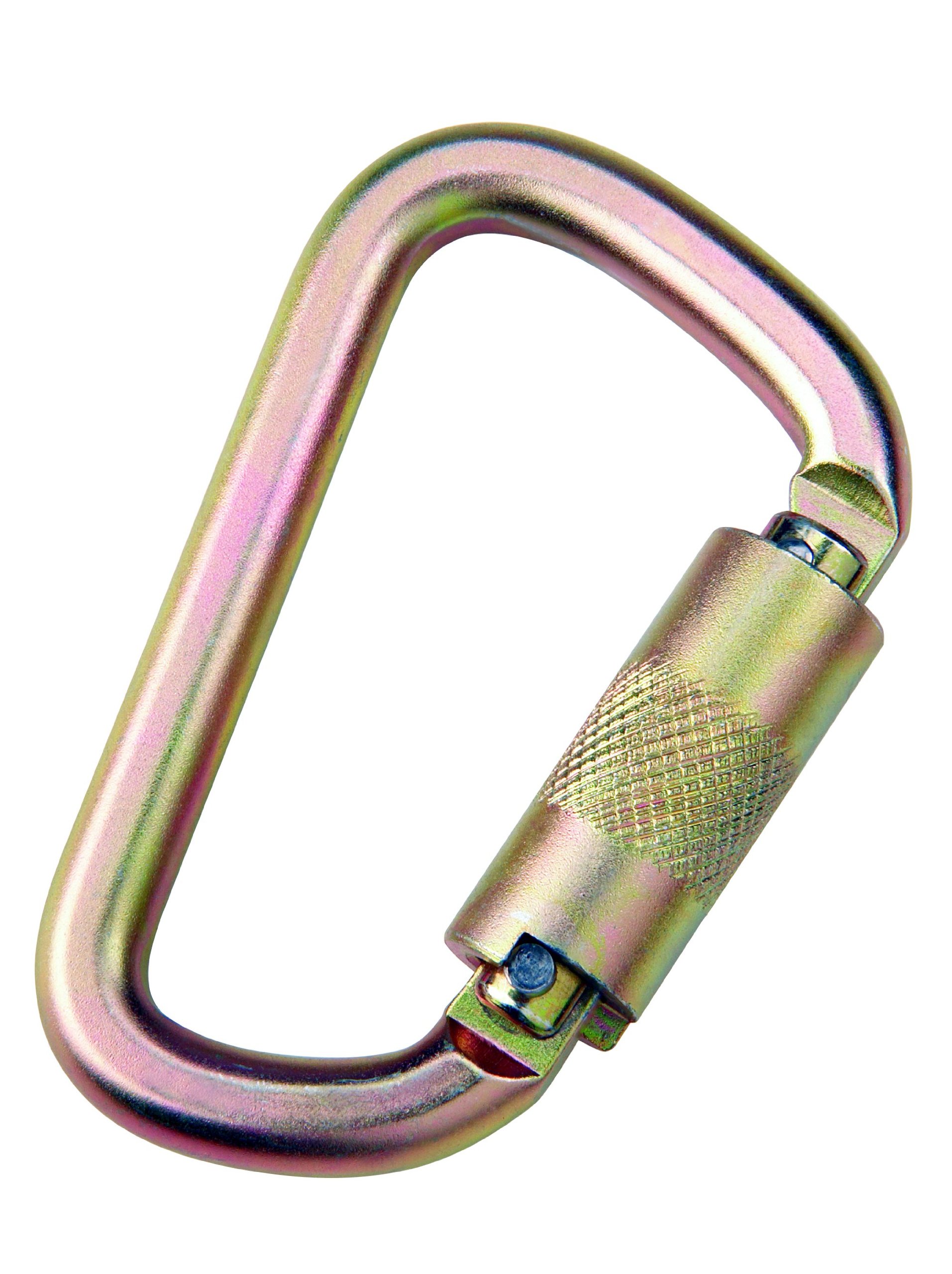 DBI/Sala Saflok, 2000112 Steel Carabiner, 3600 Lb Self Closing/Locking Gate (3/4" Opening), Gold