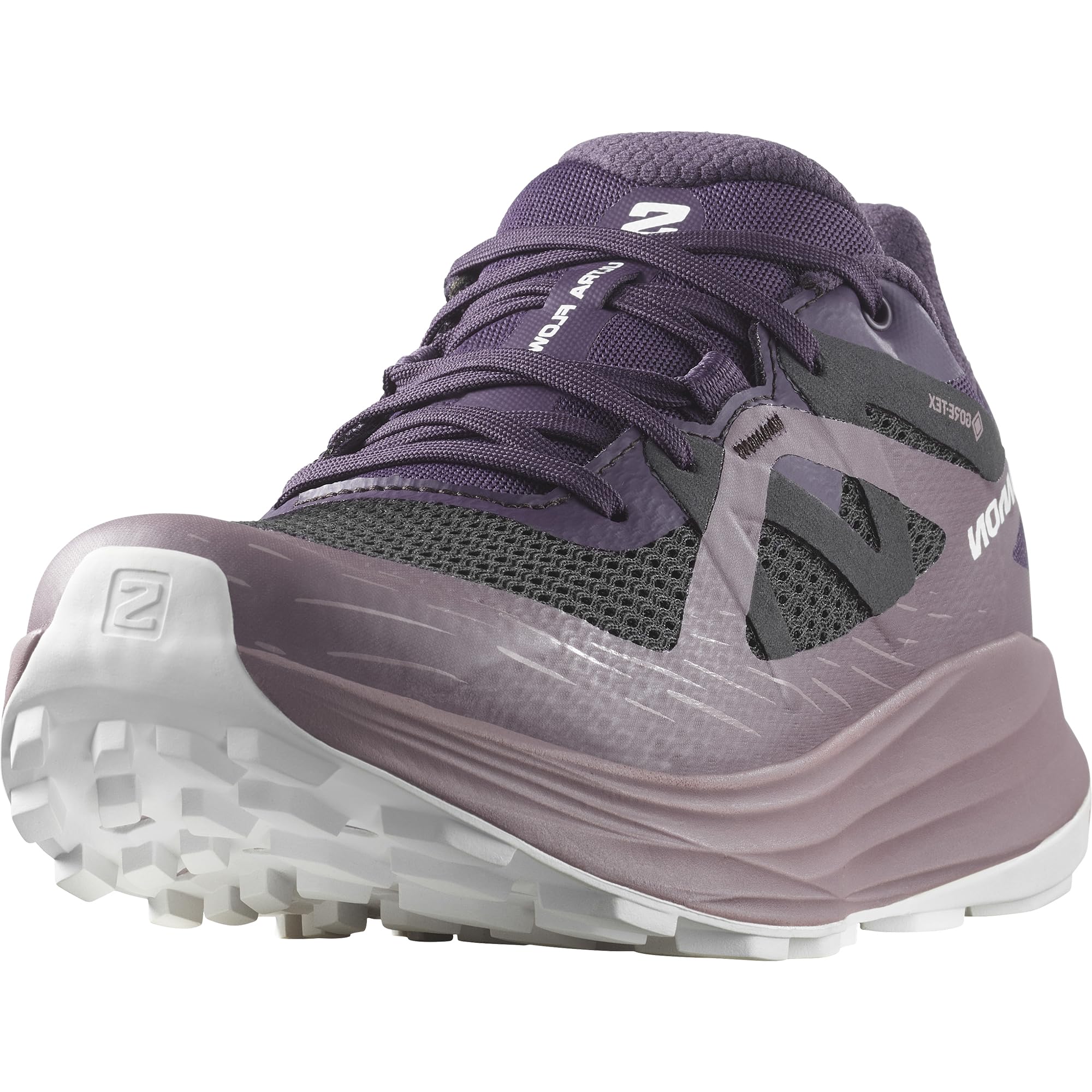 Salomon Women’s Ultra Flow Gore-Tex, Waterproof Trail Running Shoes - Nightshade/Moonscape/White - 8.5