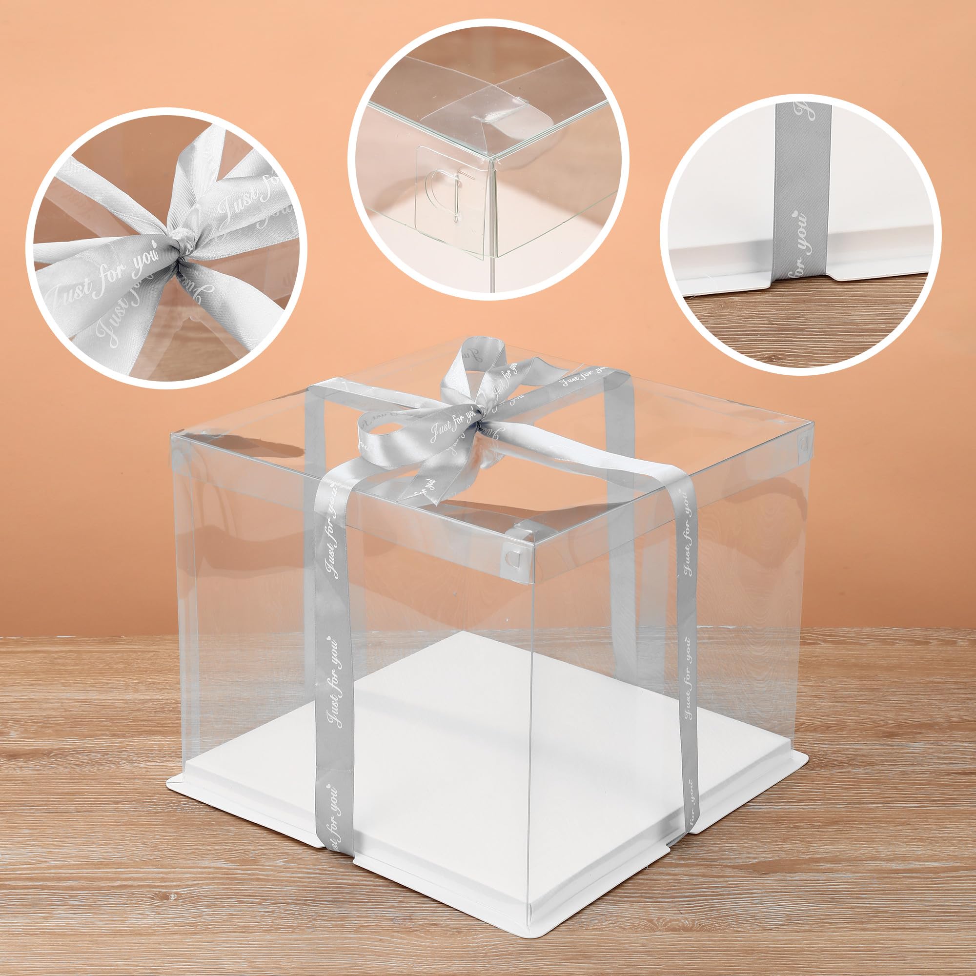 2 Boîtes à Gâteau Transparentes 30x30cm - Transport Et Présentation Pâtisserie