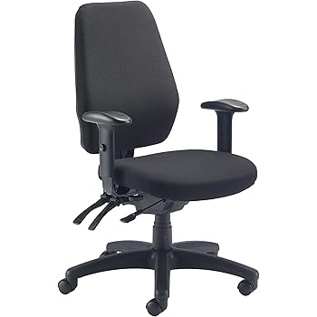 Office Hippo Heavy Duty Ergonomic Office Chair With Arms High Back 24 Hour Desk Chair Fabric Charcoal Amazon Co Uk Kitchen Home