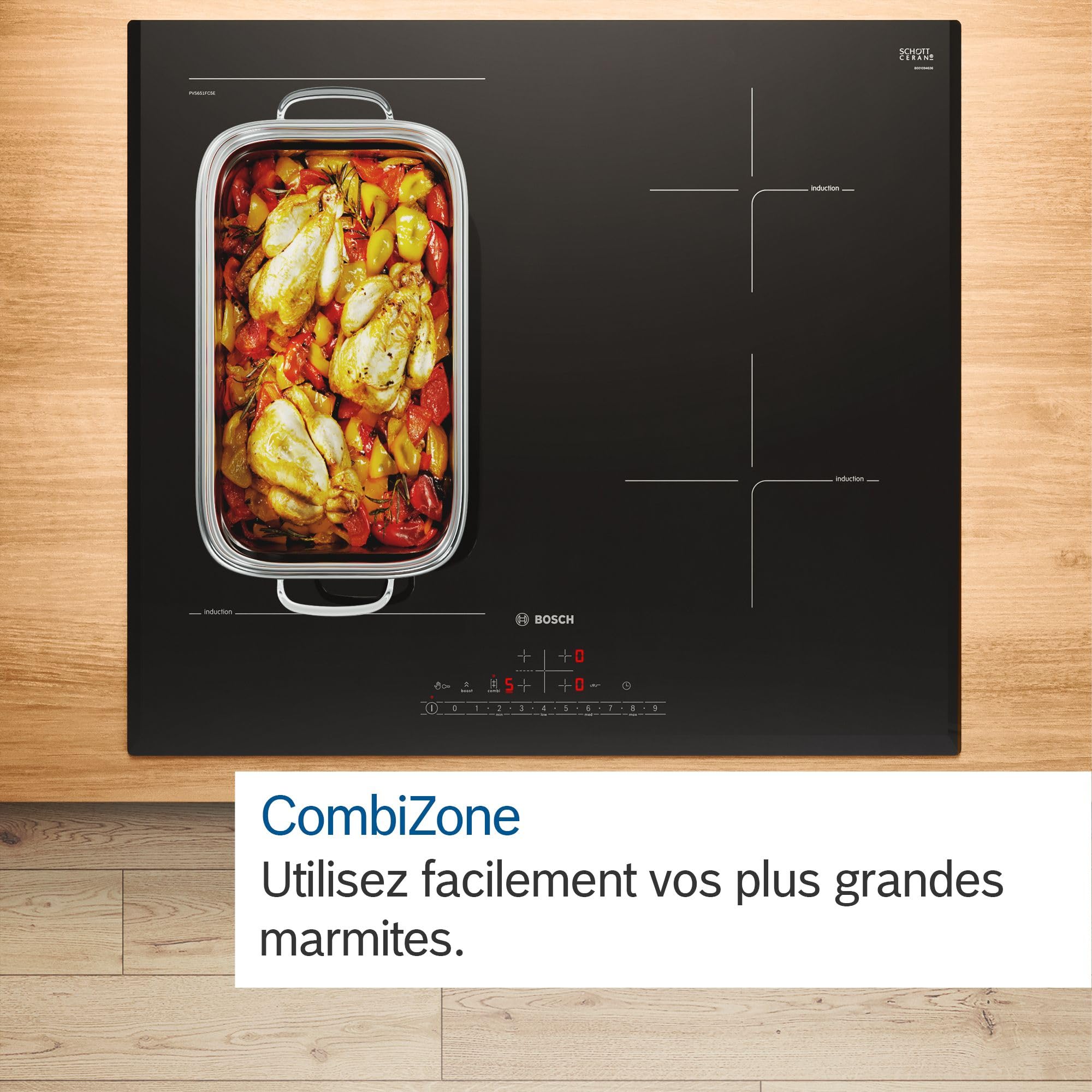 Bosch Série 4 Table à induction 60 cm 6900 W Noir