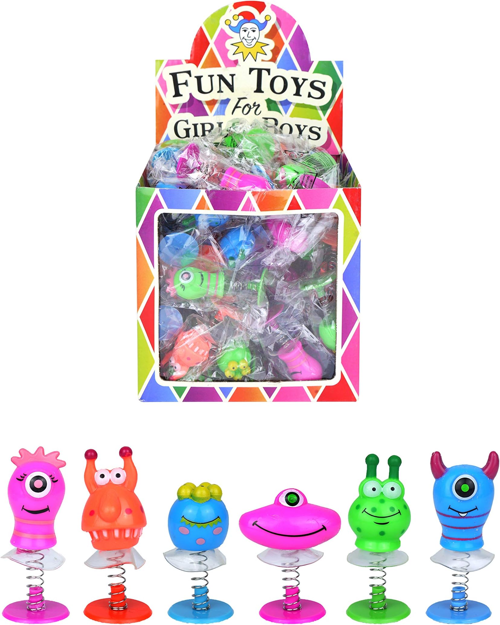 12 x Monster Jump Ups Pop Up Monsters Kids Party Bag Loot Fillers Classroom Rewards Lucky Dip Prizes Party Favours for Boys and Girls