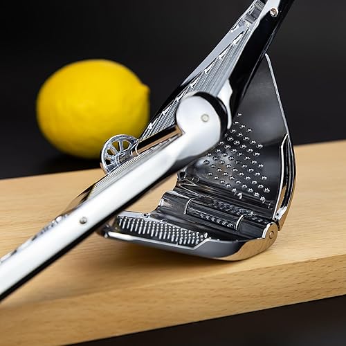 Miniatura 5 de Exprimidor de limón de acero inoxidable – Prensa exprimidora de cítricos resistente para limones, limas y naranjas | Mango ergonómico, resistente al