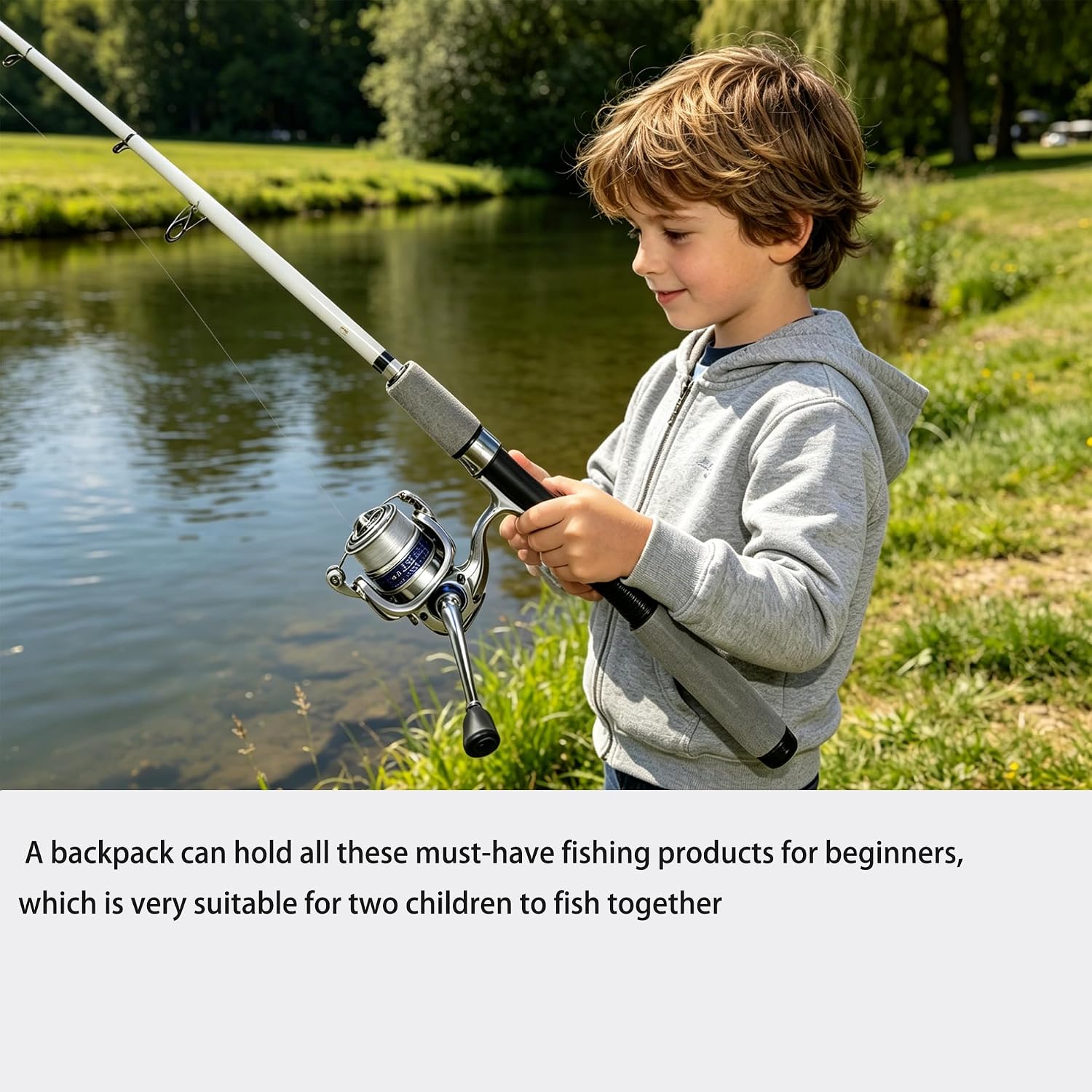 Spining Reels and Fishing Rod Combos (2-Pack), 5-Foot 6-Inch 2-Piece Fishing Pole, Size 2000 Reels, Pre-Spooled with 10 lb and 15 lb Mono Line