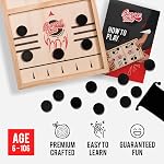Table Bungee jeu de rondelle rapide - Testez votre vitesse et votre précision avec ce Super Winner Action rapide en bois Air Jeu du conseil de hockey - Amusement garanti pour la soirée de jeux en famille ou la fête avec des amis