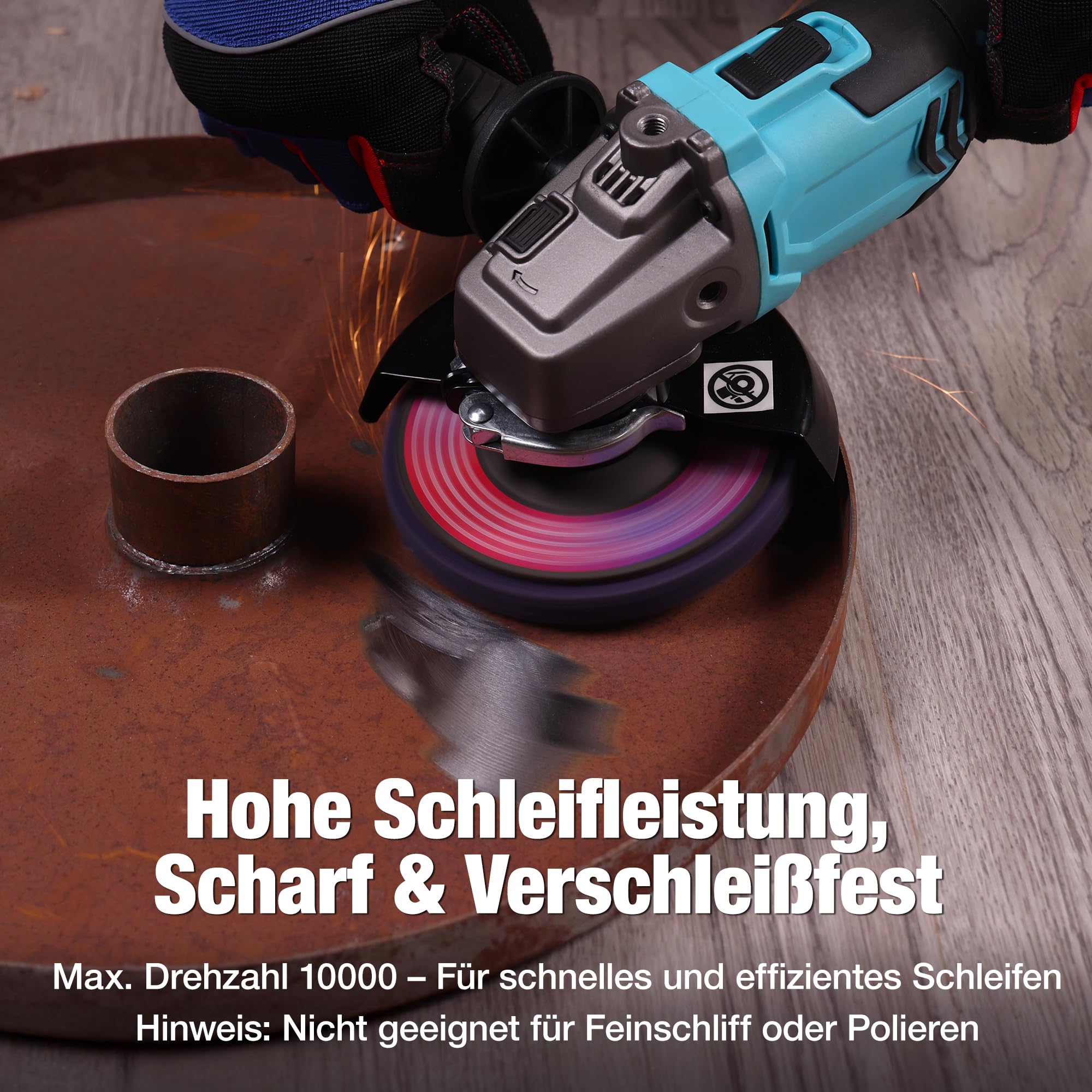 WORKPRO 6 Stück CSD Scheibe 125 mm Schleifscheiben Set, Reinigungsscheiben für Winkelschleifer zum Entfernen von Rost & Farbe, abrasive Winkelschleifer Scheiben zur Grobreinigung
