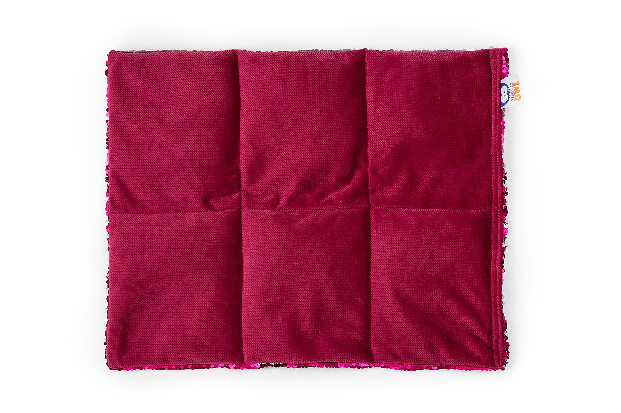 Sensory Owl Weighted Lap Pillow Two-Tone Sequin Pad To Relive Stress Anxiety Self-Calming Relaxing For Kids And Adults 30 x 40 cm 2 kg Pink - Image 2