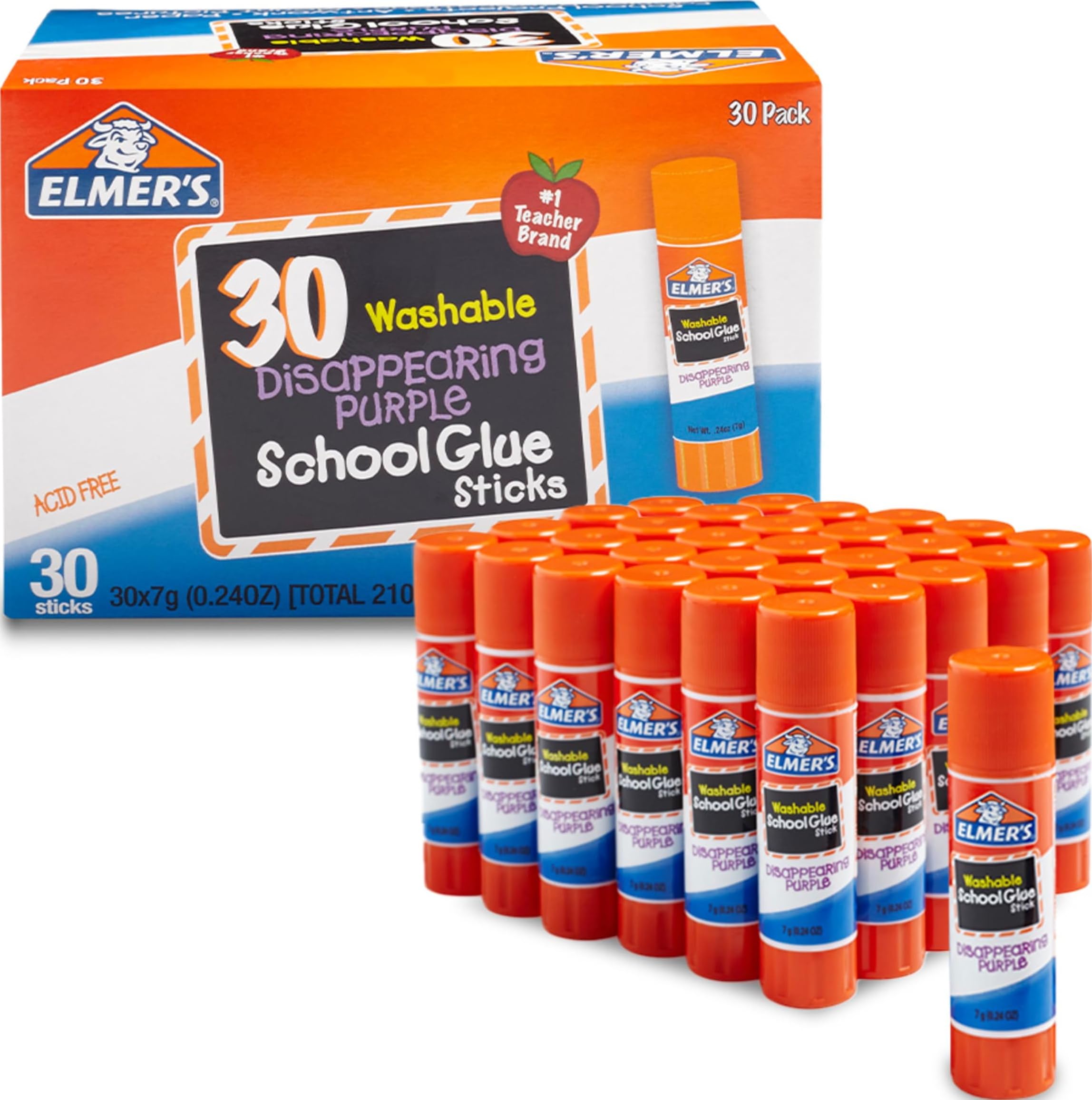 Elmer's Disappearing Purple Glue Sticks, 30 Count