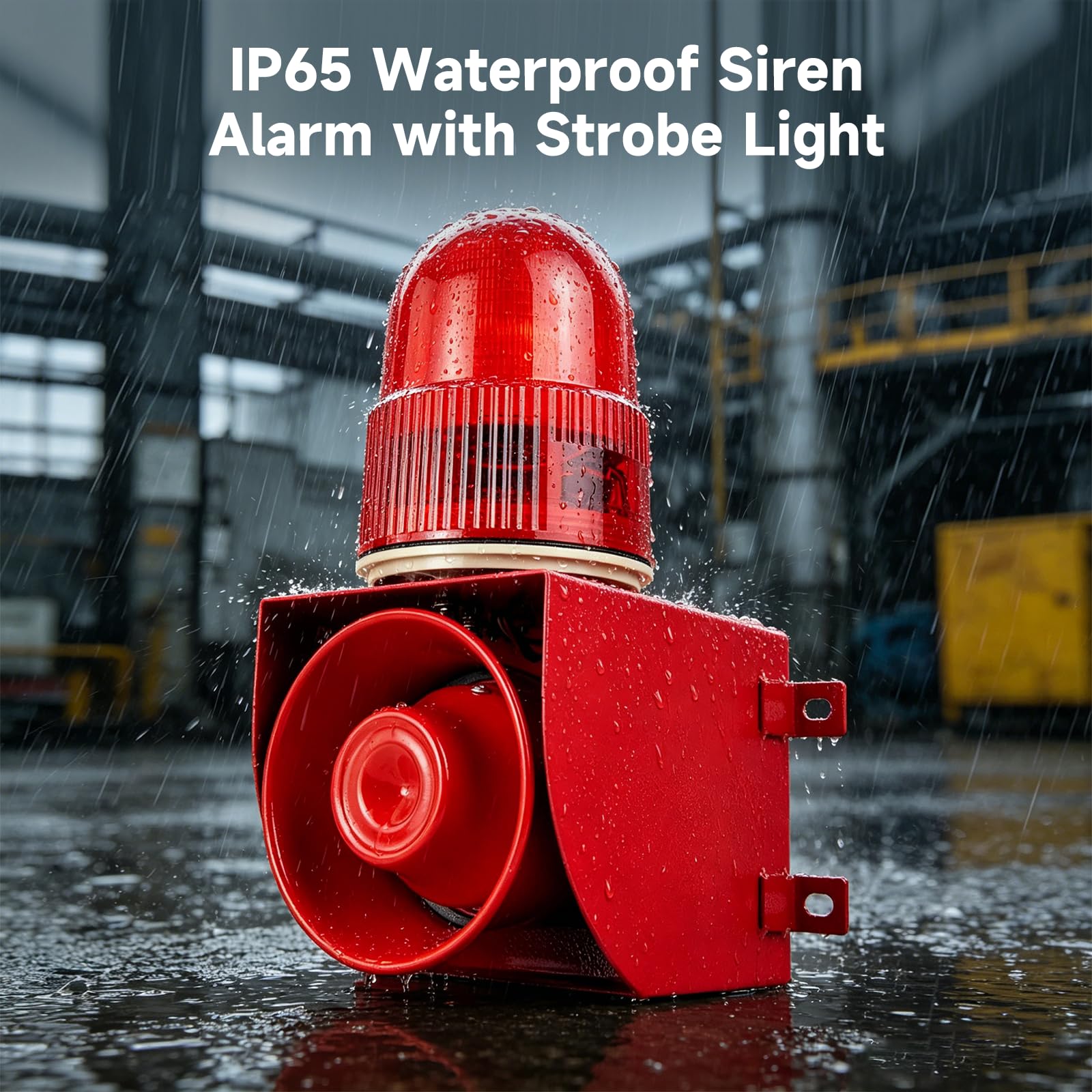 YASONG SLA-01 - Alarma industrial, LED estroboscópico de 120 dB, claxon, para máquinas grandes y línea de producción, sirena de inicio, trabajo de arranque, alarma de emergencia, protección contra