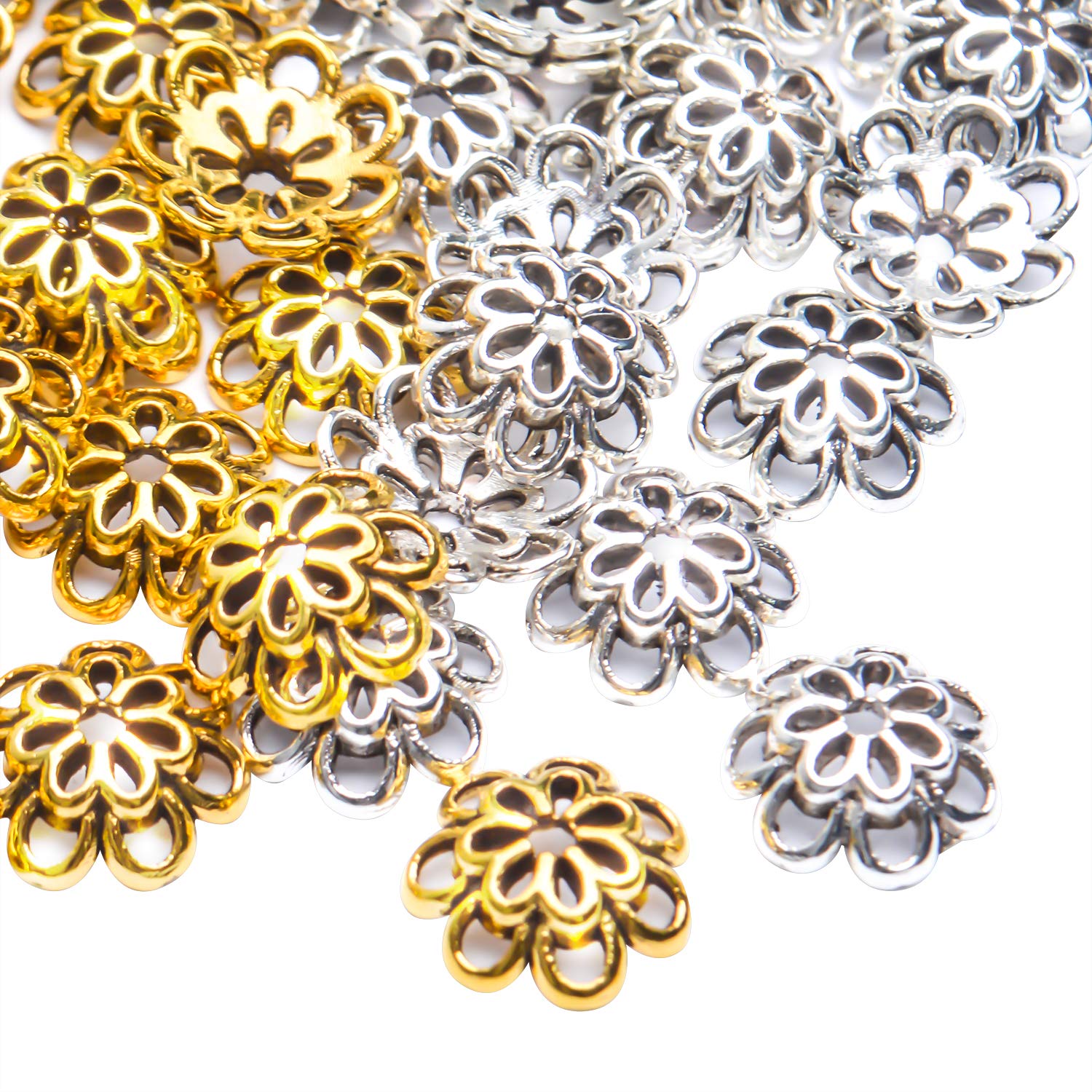 Veemoon 6 Pièces Caps De Perles Fleurs Lot De Embouts Pour Bijoux