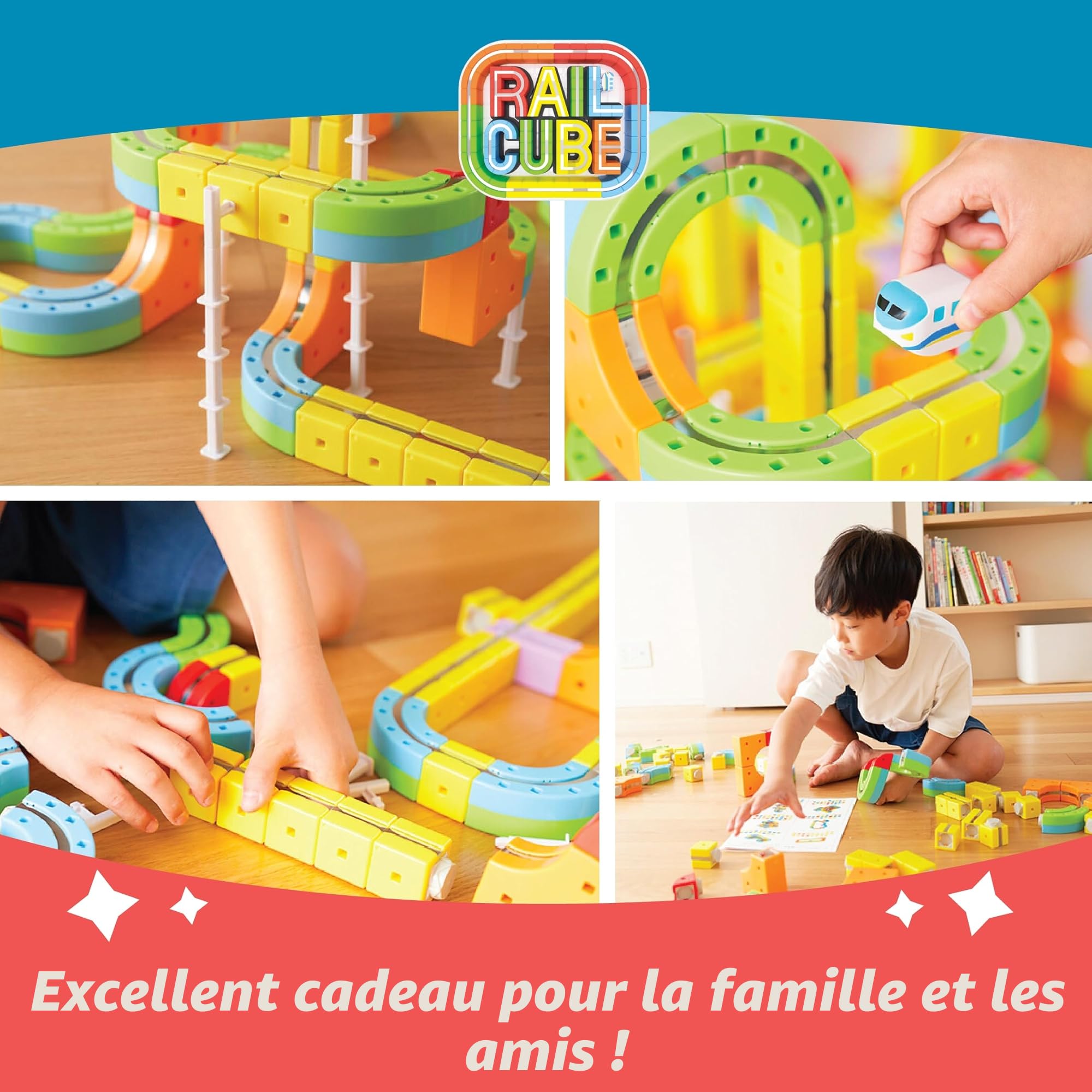 Monorail magnétique Deluxe – Jouet de Construction Ultime pour Enfants – Jouet magnétique de 66 pièces – À partir de 3 Ans – Jeu créatif – Possibilités de Construction infinies