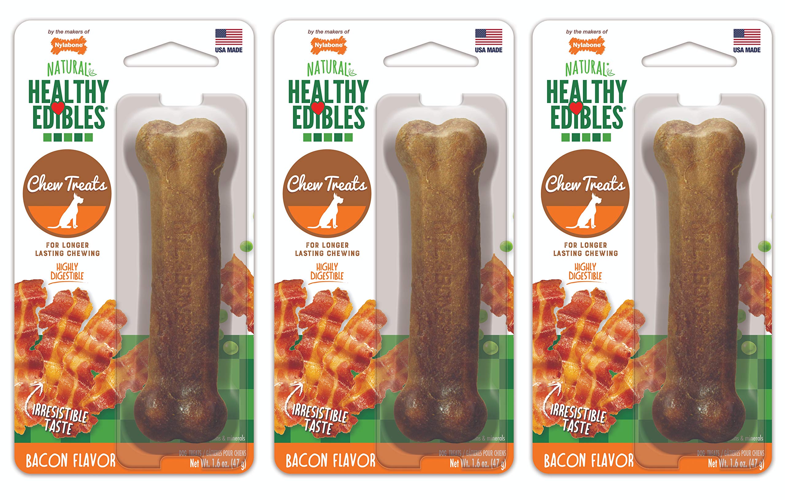 Nylabone Bacon Bone Regular os en nylon résistant pour petit chien