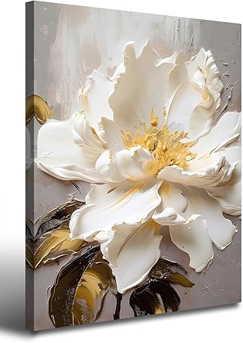 BLINFEIRU Arte de pared de flores para decoración de baño, cuadros modernos para decoración de pared de dormitorio, elegante pintura en lienzo