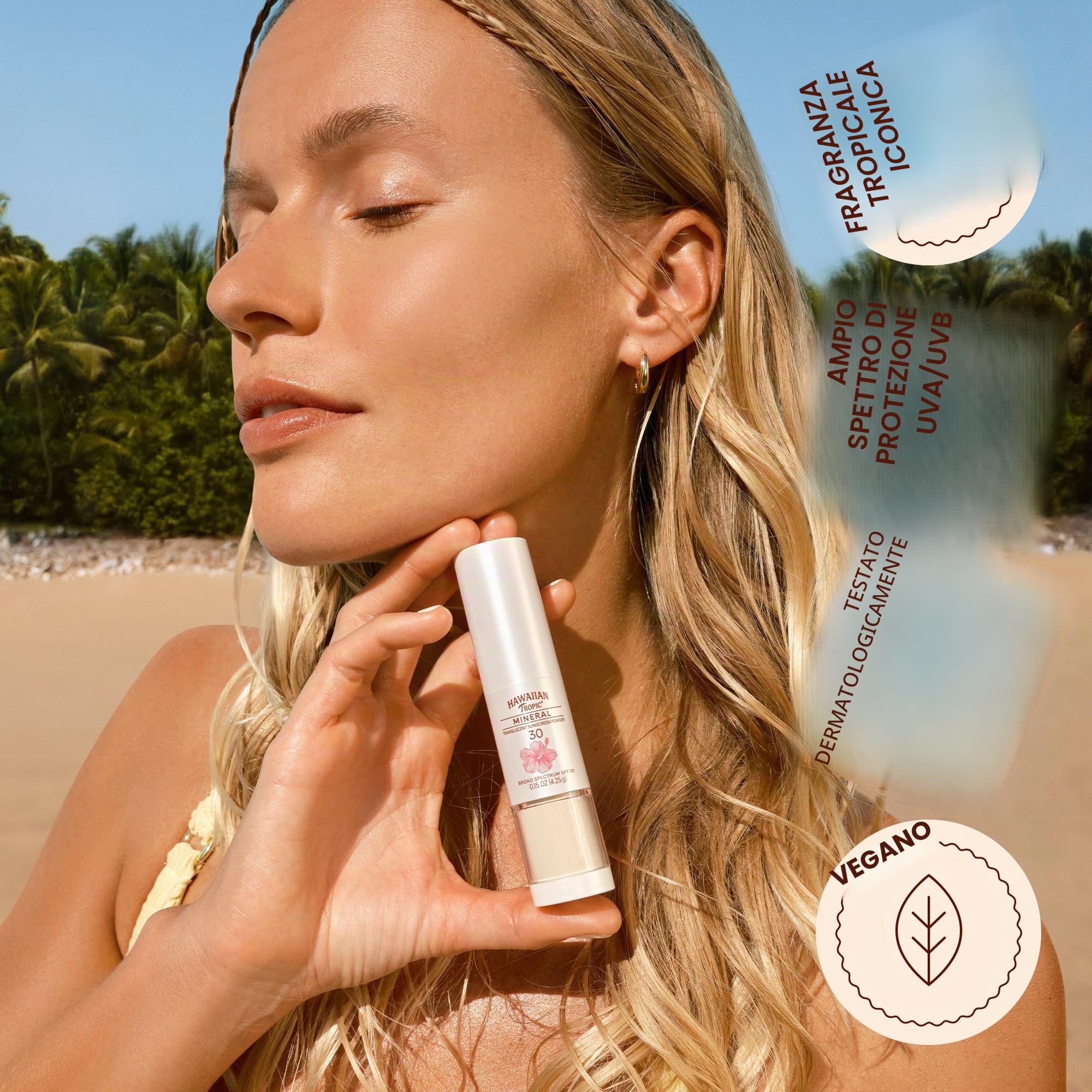 Hawaiian Tropic Mineral Powder Brush, SPF 30