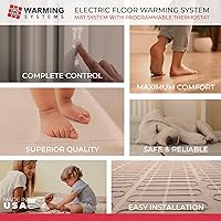 Vista 2 de Alfombrilla eléctrica de calefacción radiante de 30 pies cuadrados y 120 V – Incluye alfombrilla de calefacción, termostato programable, sensor