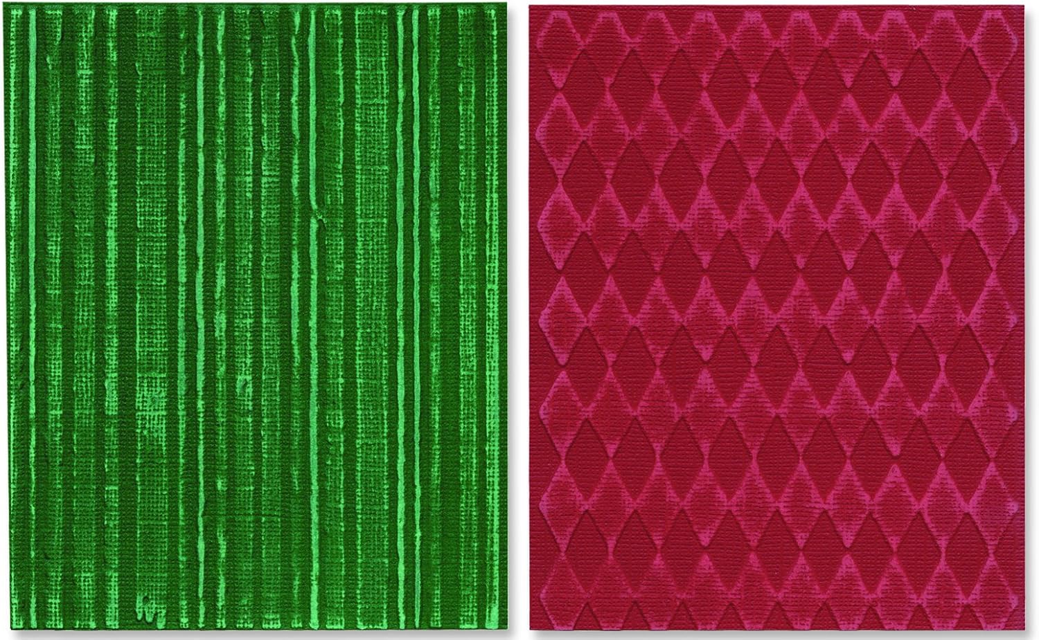 Sizzix 657849 Texture Fades Embossing Folders 2-Pack, Harlequin & Stripes Set by Tim Holtz