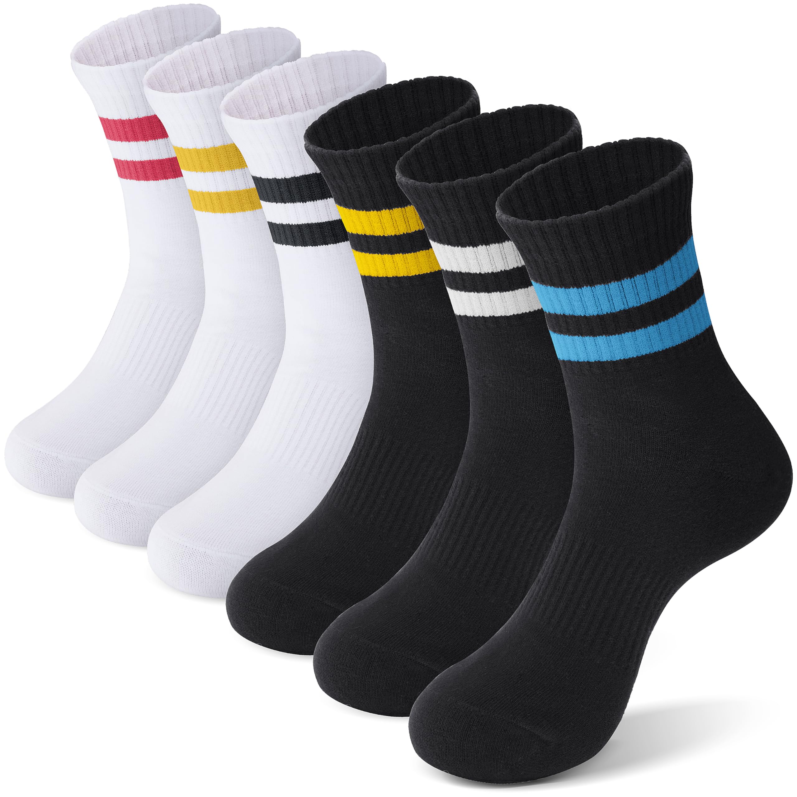 ANTSANG Kids School Athletic Sports Cotton Socks,Teen Girls Boys Crew Socks