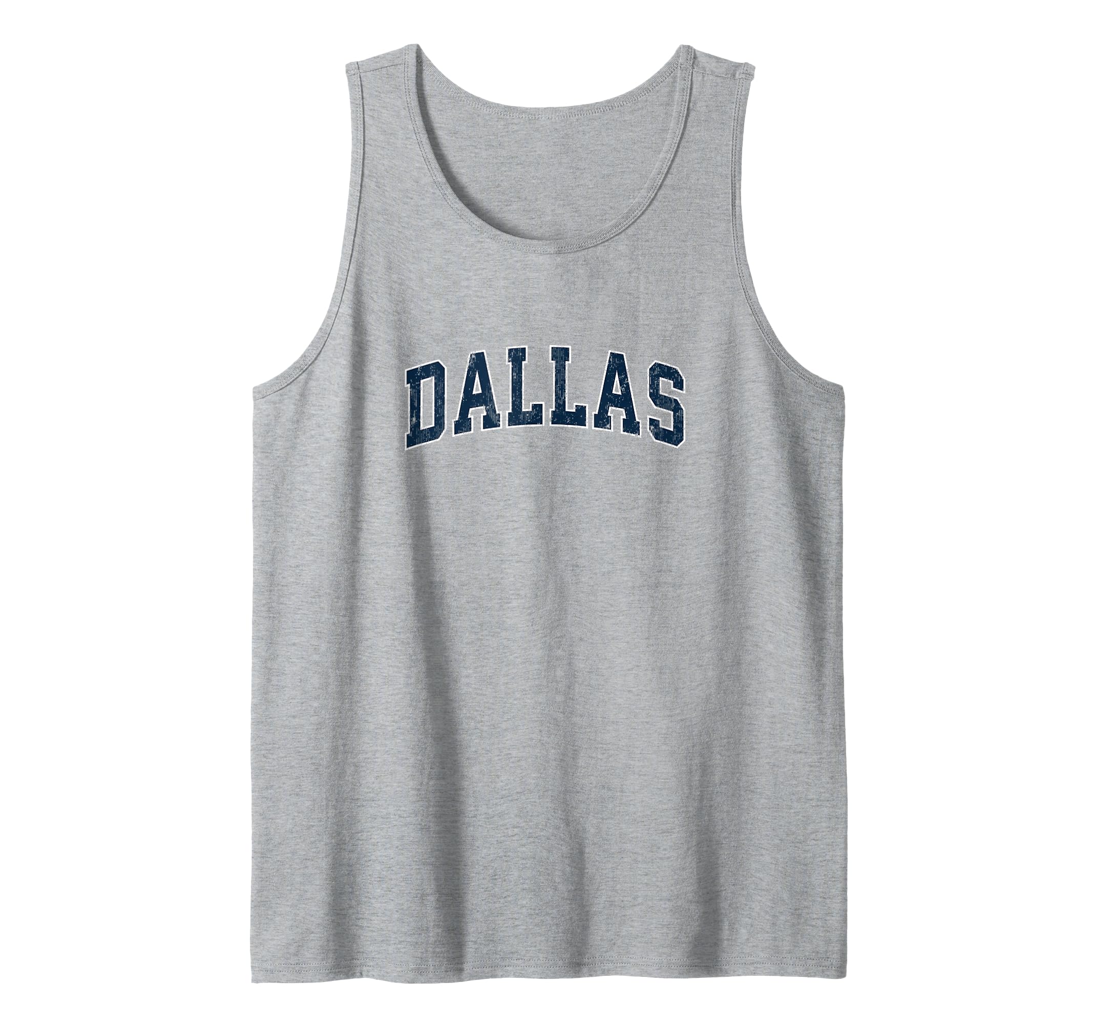 Dallas Texas TX Vintage Varsity Sports Navy Text Tank Top