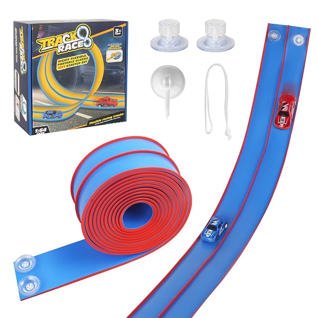 Conjunto de pistas de carreras flexibles de 4.5 metros para niños, pista de carreras flexible para niños