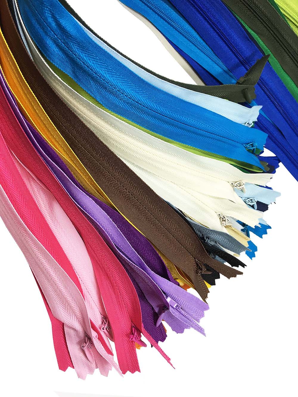 Amazon | 40pcs20色 カラーファスナー ナイロン製 隠し ジッパー