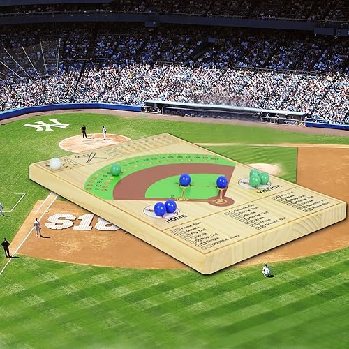 Miniatura 6 de Medikaison Juego de mesa de dados de béisbol, dados de madera maciza y mármol, divertido juego de mesa de batalla doble para adultos, familia,