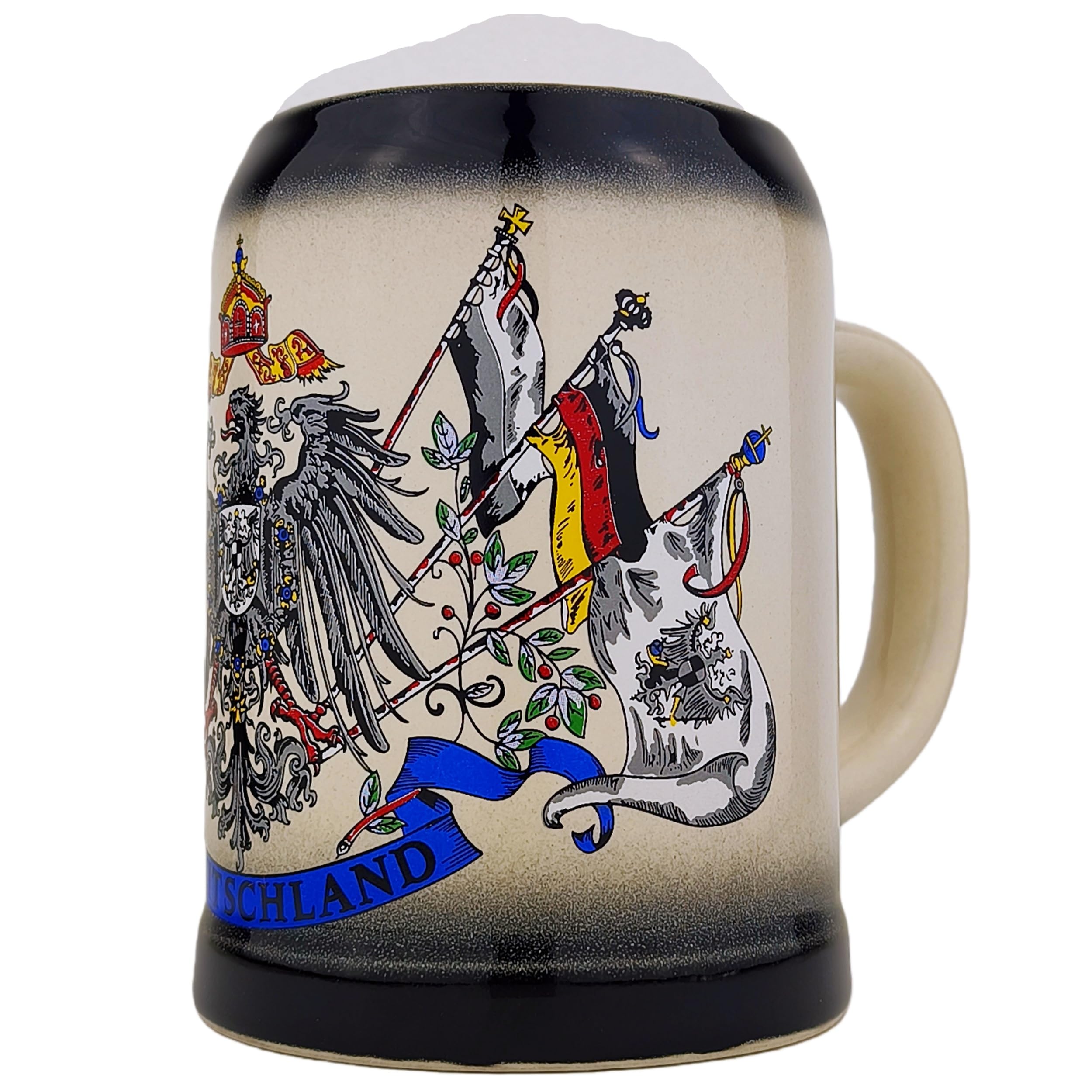 Bierkrug mit Deutschland-Motiv 0,5L – Klassischer Steinkrug als Geschenk für Papa, Männer & Bierliebhaber – Ideal für Geburtstag, Bierfest & besondere Anlässe (Schwarz)