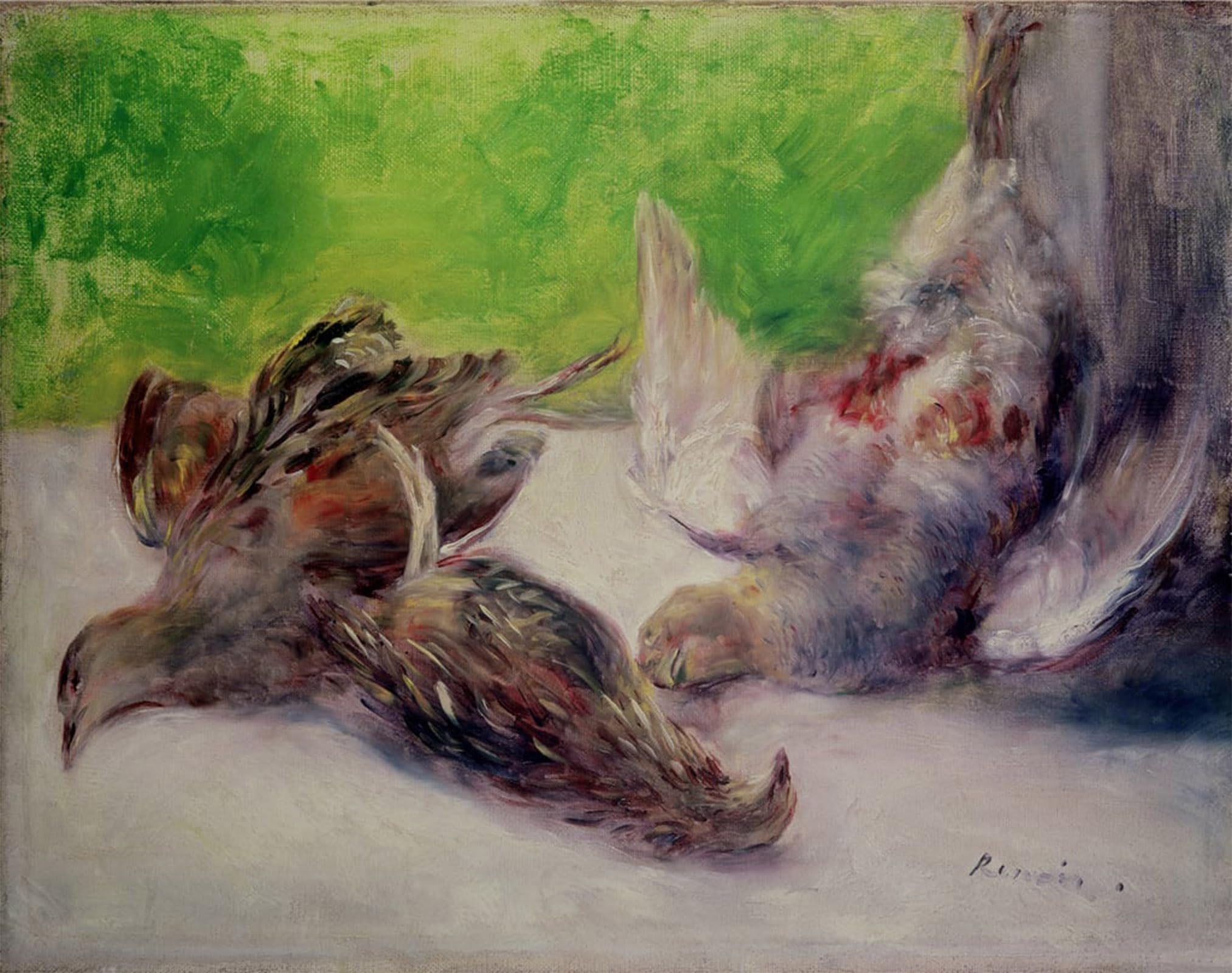 SERENDIPITP Retro Picture Poster Wall Art Pictures Painting Still Life with Pheasants by Pierre Auguste Renoir Wall Art Canvas Print for Wall Decor 60x90cm