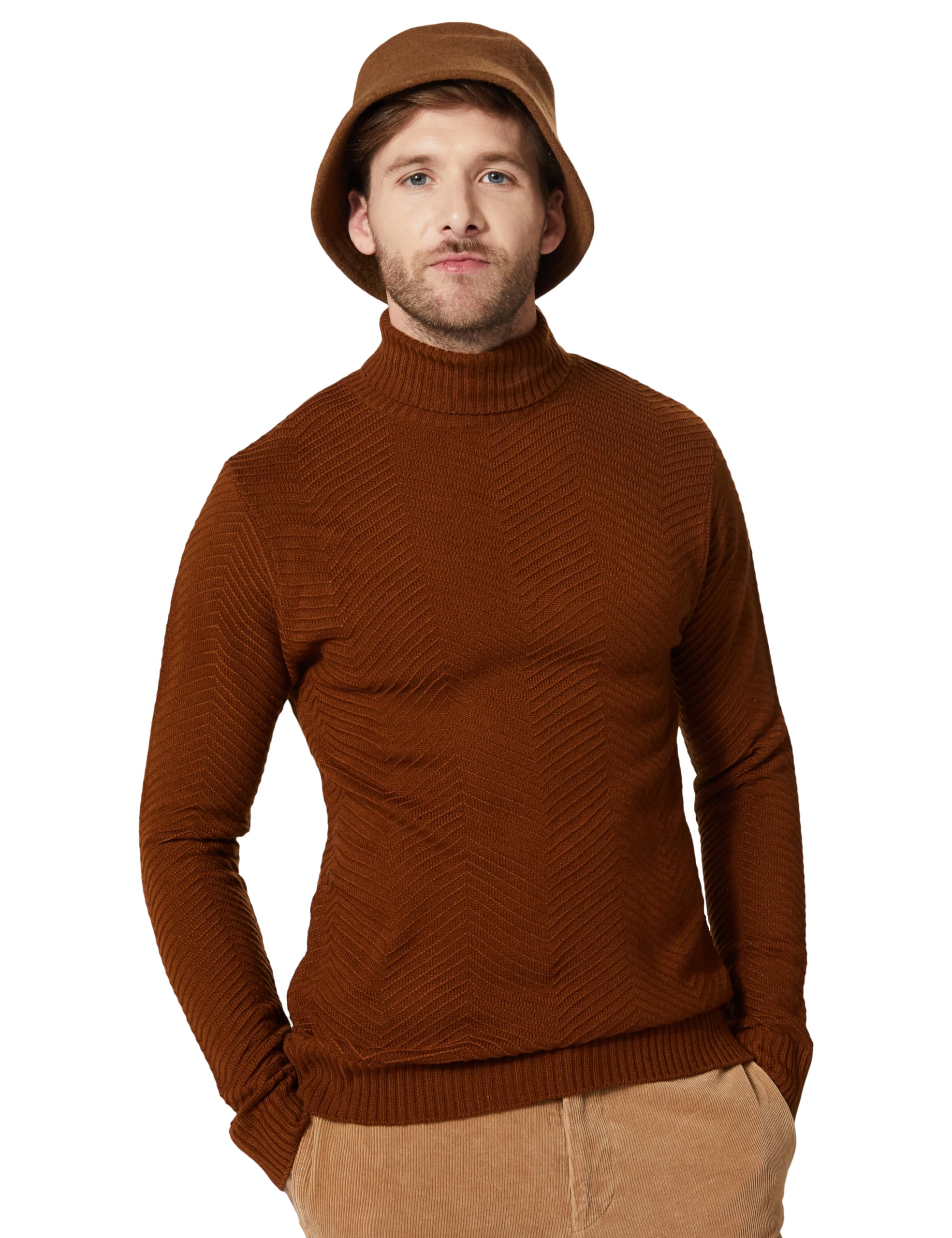 amazon brand - symbol Men Casual Acrylic High Neck Sweater-picture-17