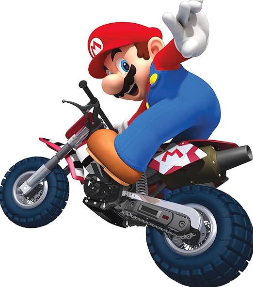 7 Inch Motorcycle Bike Super Mario Kart Wii Bros Brothers Removable Wall  Decal Sticker Art Nintendo 64 SNES Home Kids Room Decor Decoration - 7 by 7  ...