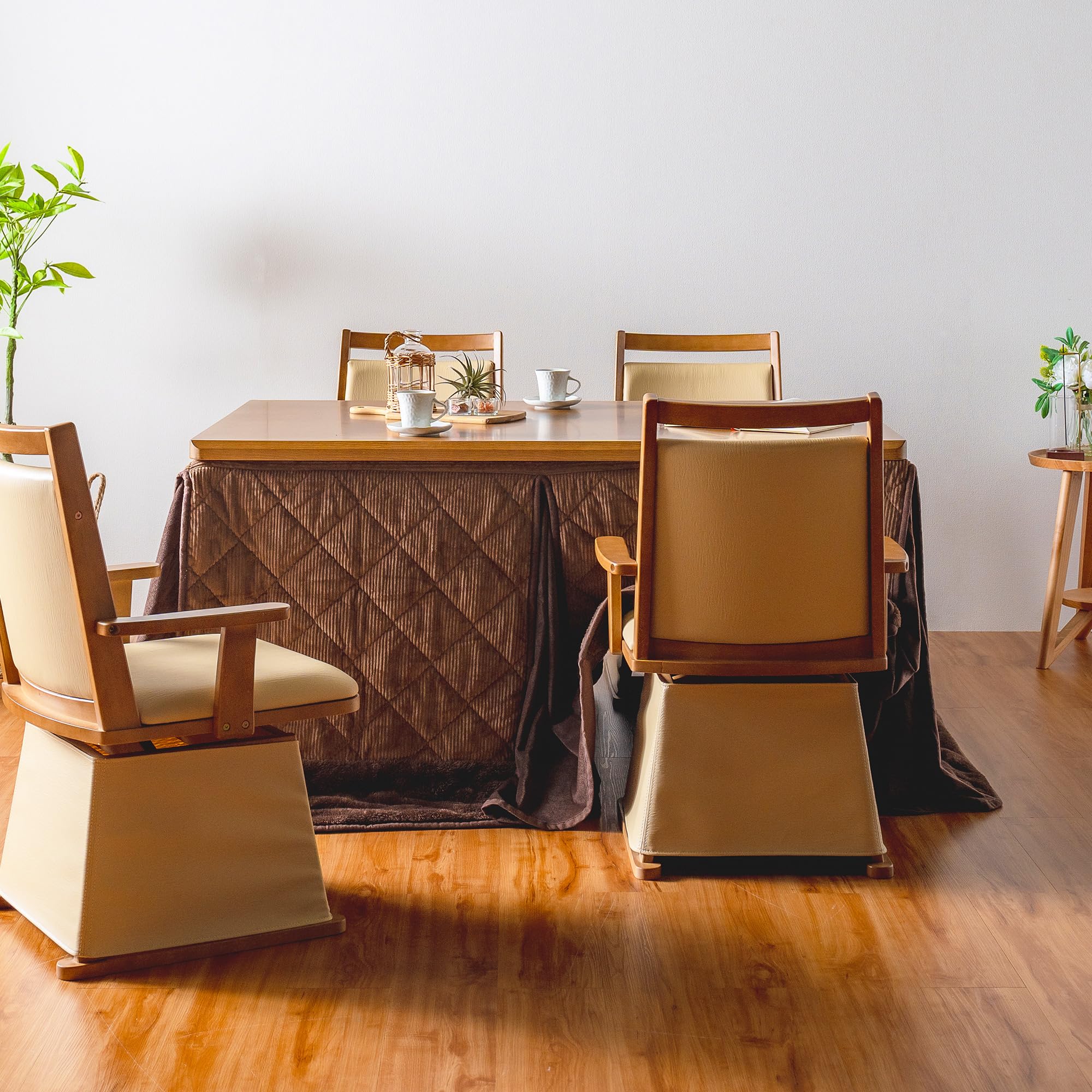 Amazon｜Cスタイル こたつ 6点セット 長方形 テーブル+回転椅子4脚+