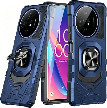 for TCL 60 XE NxtPaper 5G / TCL 50 XL Case with 1 Pack Screen Protector,Dual Layer Hybrid Heavy Duty Defender Protection,Sleek Rugged Reinforced Cushion Corner Kickstand Shockproof Bumper Cover Blue