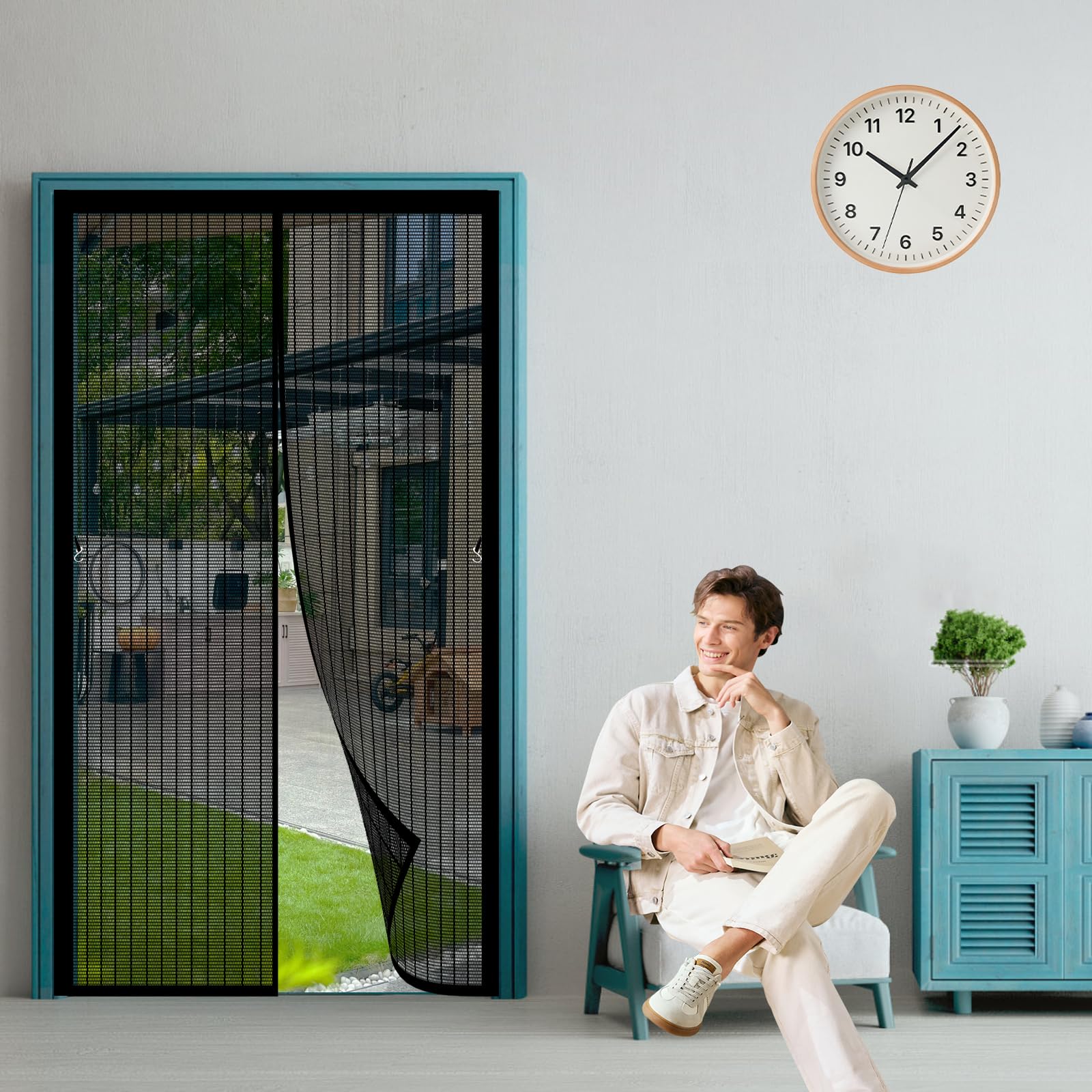 Moustiquaire fenêtre magnétique 160x180 cm pour aérer la chambre sans moustiques
