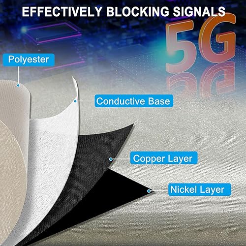 Miniatura 3 de ZTTXL Tela Faraday de 43 pulgadas de ancho x 118 pulgadas de largo (grande 3 yardas) + 1.18 pulgadas de ancho x 314 pulgadas de largo, material