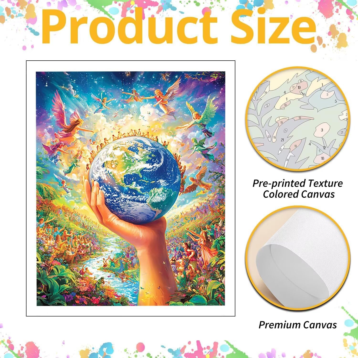WEISHIWE Terra Dipingere con i Numeri per Adulti, 70x90cm a-134 | Paint by Numbers Kit con Pennelli e Acrilico Pigmento, Fai da te Olio La Pittura di Numeri Kit, Decora la Casa, senza Cornice