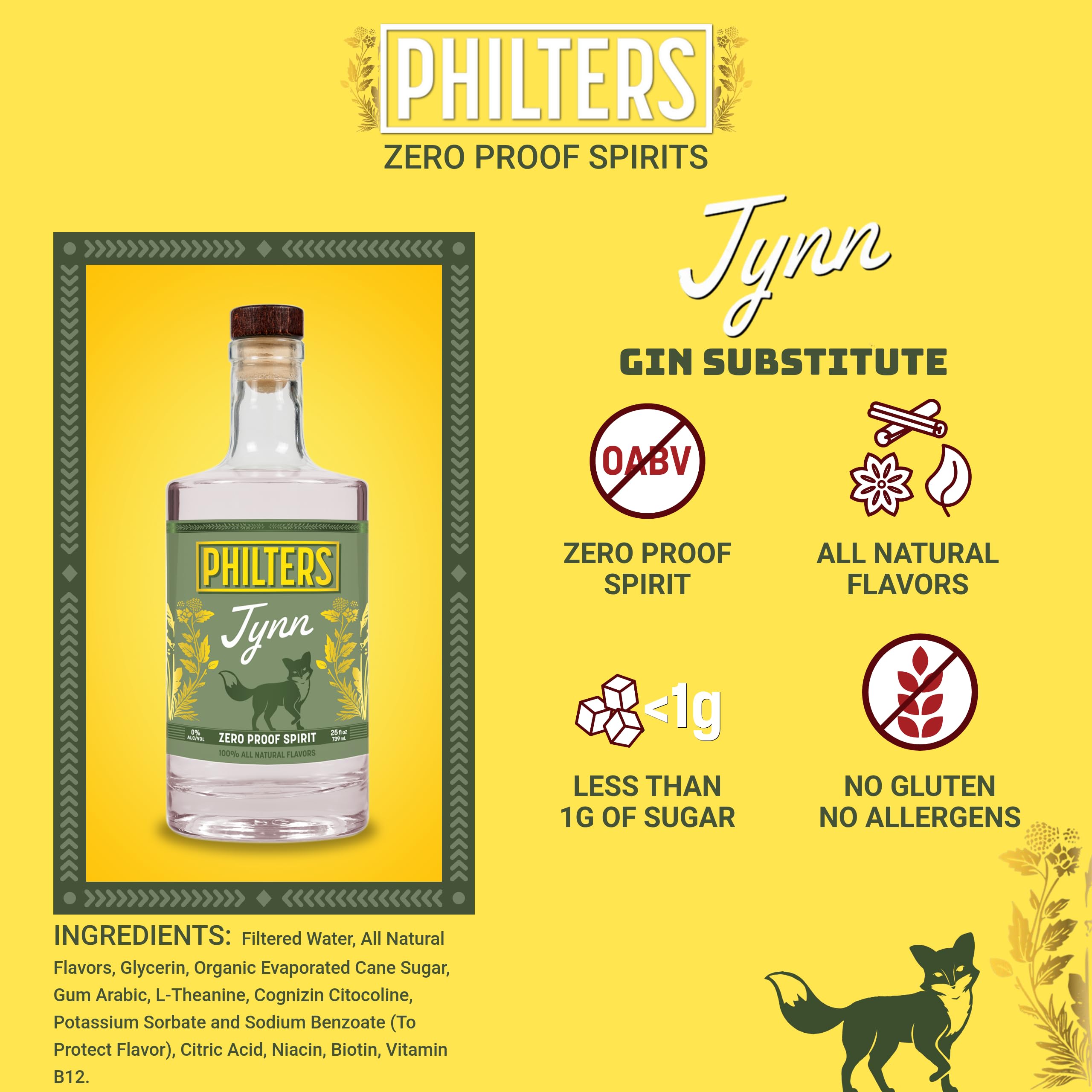 Amazon.com : Philters Non-Alcoholic Jynn, Zero Proof Gin Spirit