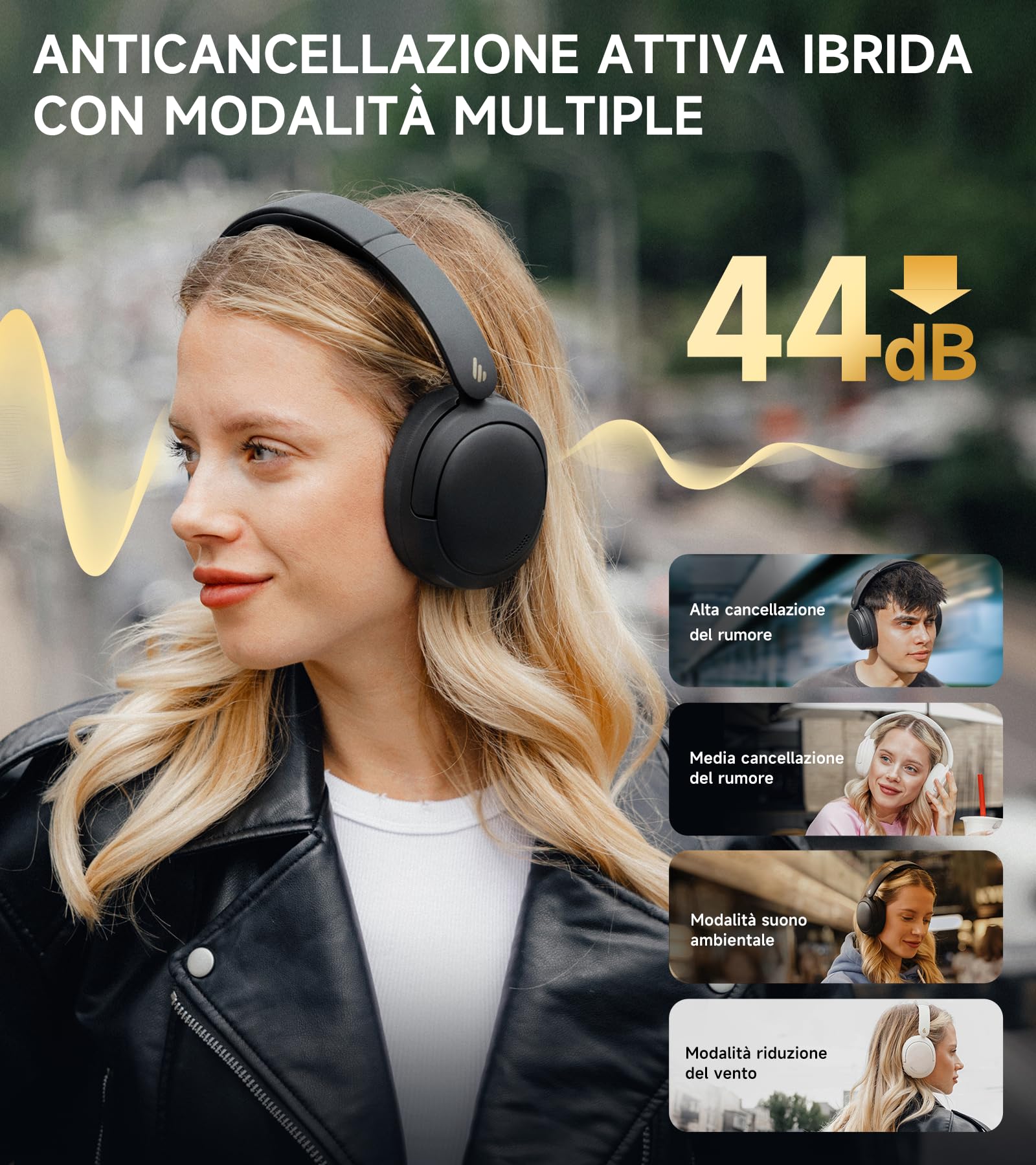 W800BT Pro耳罩式降噪耳机 Bluetooth 5.4黑 - Dettaglio