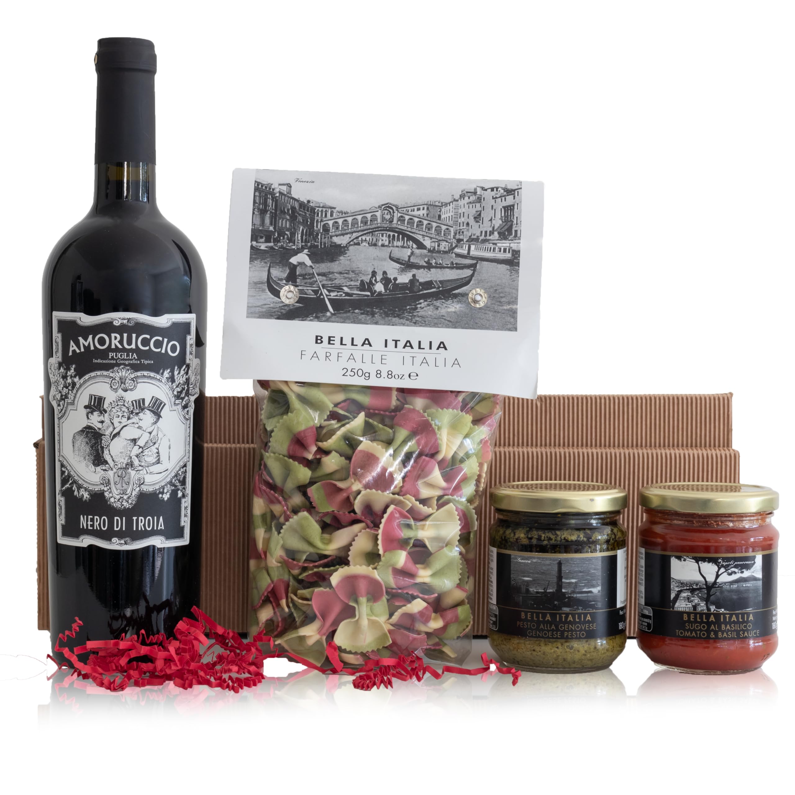 The Wine Guys Präsentpaket Viva l'Italia: Wein, Pasta und Saucen - Geschenkpaket