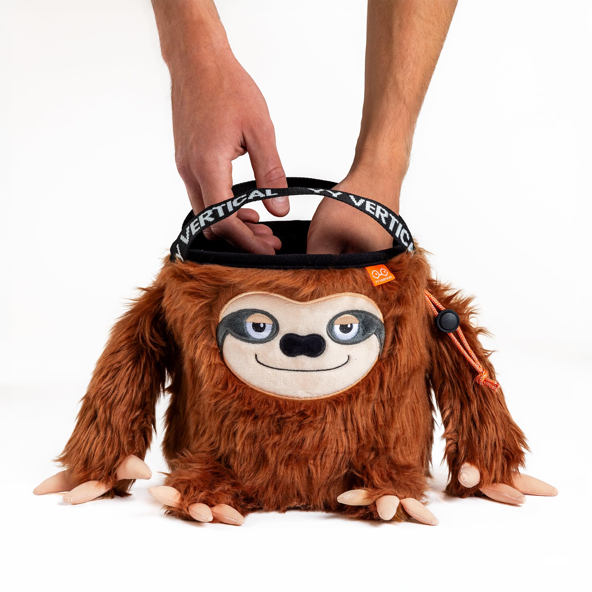 YY Vertical Animal Chalk Bucket – Sloth - Stable Boulder Chalk Bag with Brush Holders & Zip Pocket