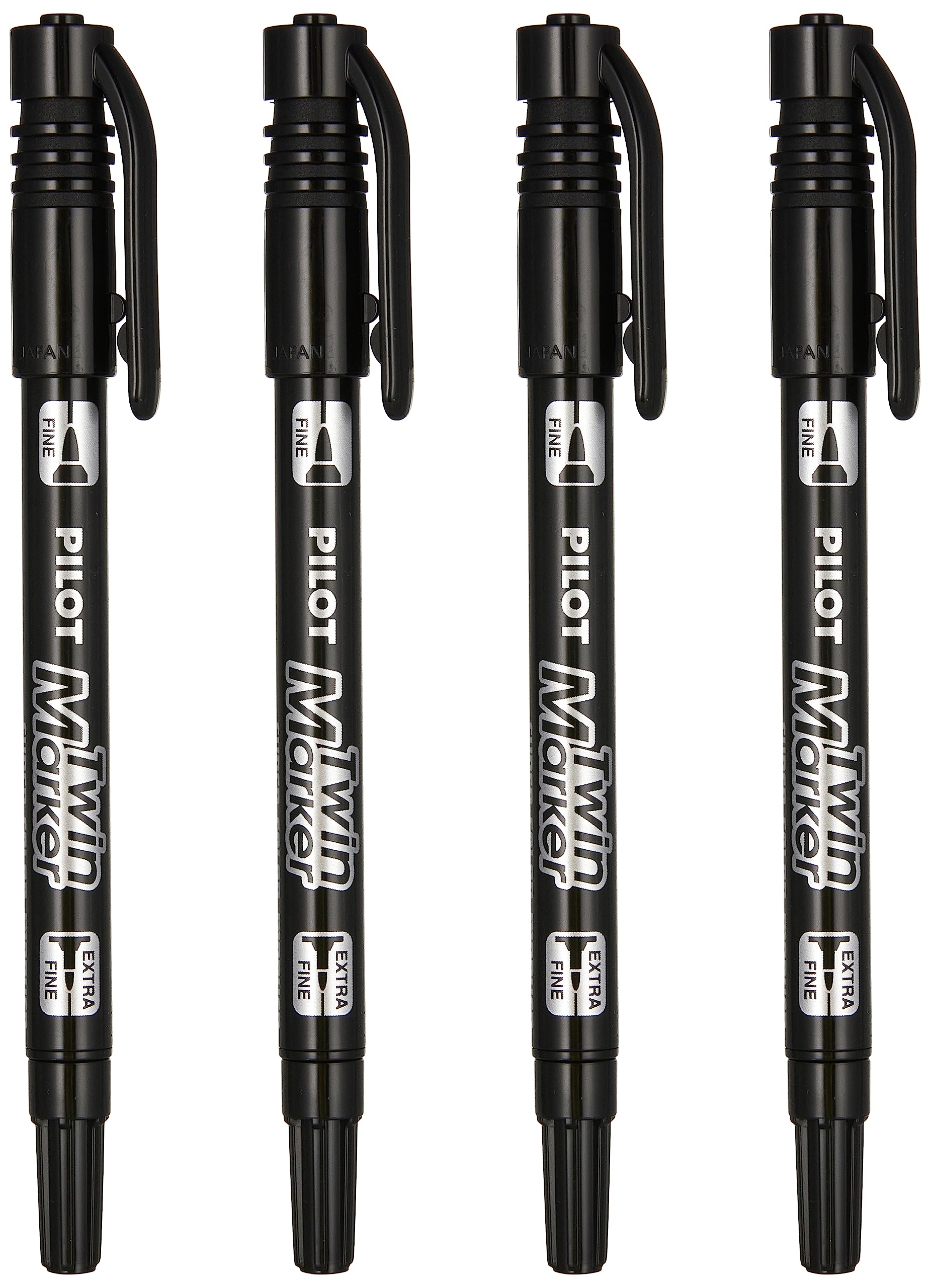 Pilot SCA-TM-4B Twin Marker 4-Pieces Set, Black