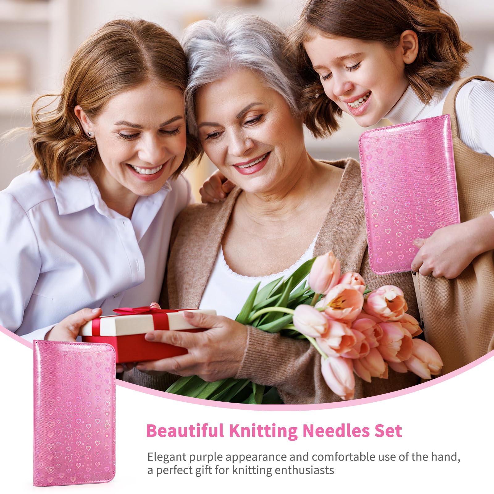 Reessy Stricknadeln, Austauschbare Rundstricknadeln Set mit Etui & Zubehör, 13 Paar Rundstricknadeln 3,0 mm-10,0 mm, Rundstricknadeln für Anfänger Erwachsene