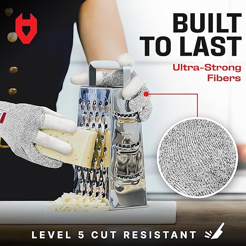 Miniatura 8 de NoCry Guantes resistentes a cortes de calidad alimentaria protección de nivel 5 ambidiestros lavables a máquina comodidad y destreza superiores