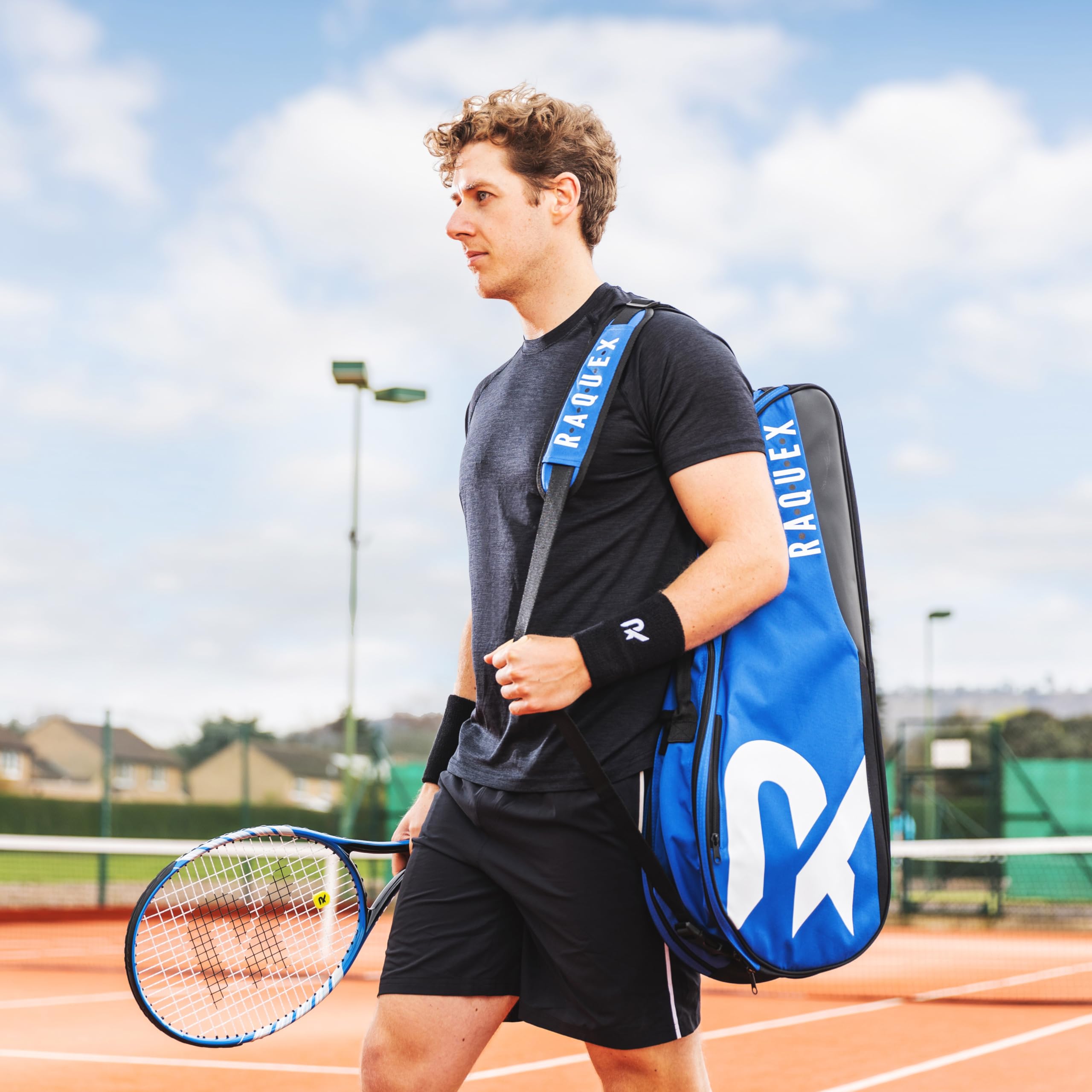 Raquex Borsa da Tennis – Borsa Racchette per Tennis, Badminton e Squash. Blu, Nero o Magenta. Borsa da Badminton, può contenere fino a 6 racchette + accessori + scarpe da ginnastica