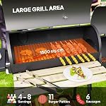 Outsunny 49" Charbon BBQ Grille avec fumeur hors-jeu Portable Backyard Cuisine Fumer Outdoor Camp Pique-nique Barbecue Cuisinière avec roues Thermomètre et étagères de rangement