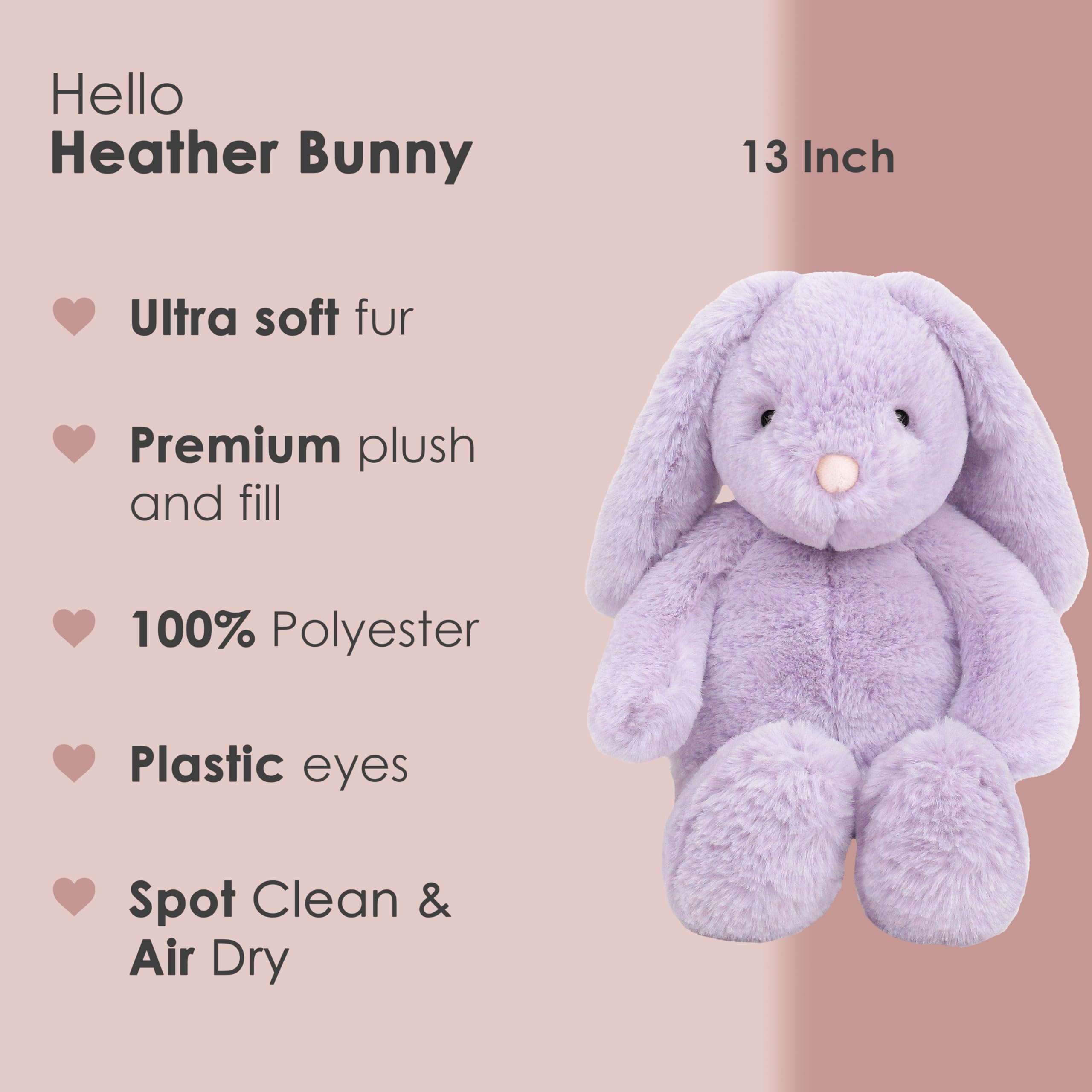 MON AMI Heather Bunny 13-Inch Stuffed Animal for Girls, Lavender, 13 inches - Image 2