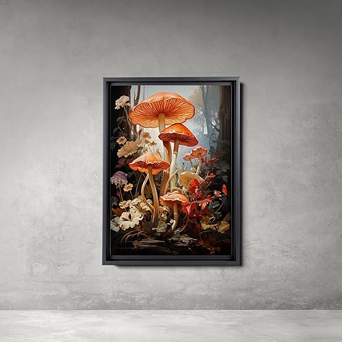 Miniatura 7 de Vintage Frog Mushroom Wall Art Prints,Cute Frog Mushroom For Kids Classroom Retro Creativity Nature Illustration Print Wall Art Picture for Living