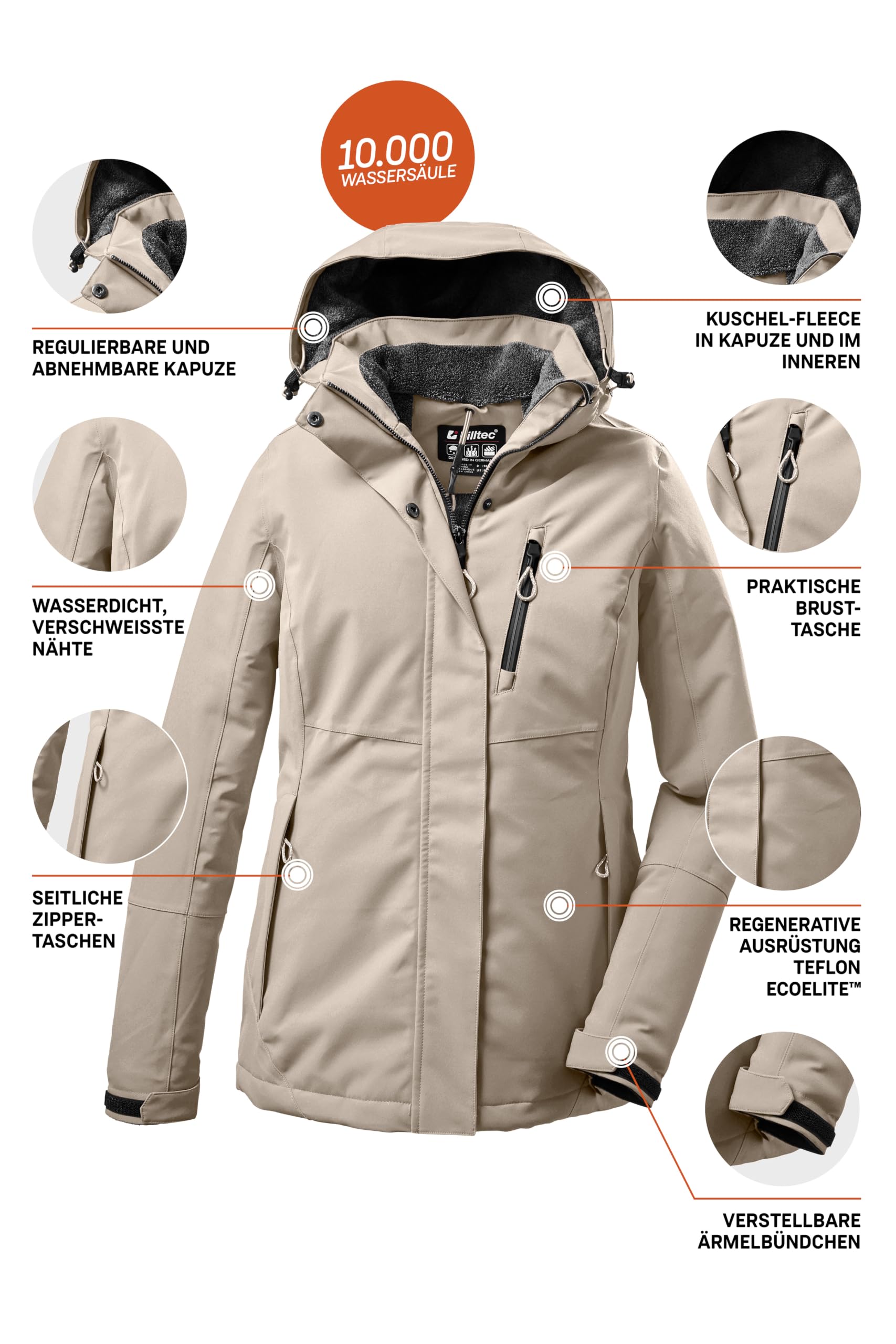Killtec Damen Funktionsjacke mit abzippbarer Kapuze KOW 140 WMN JCKT