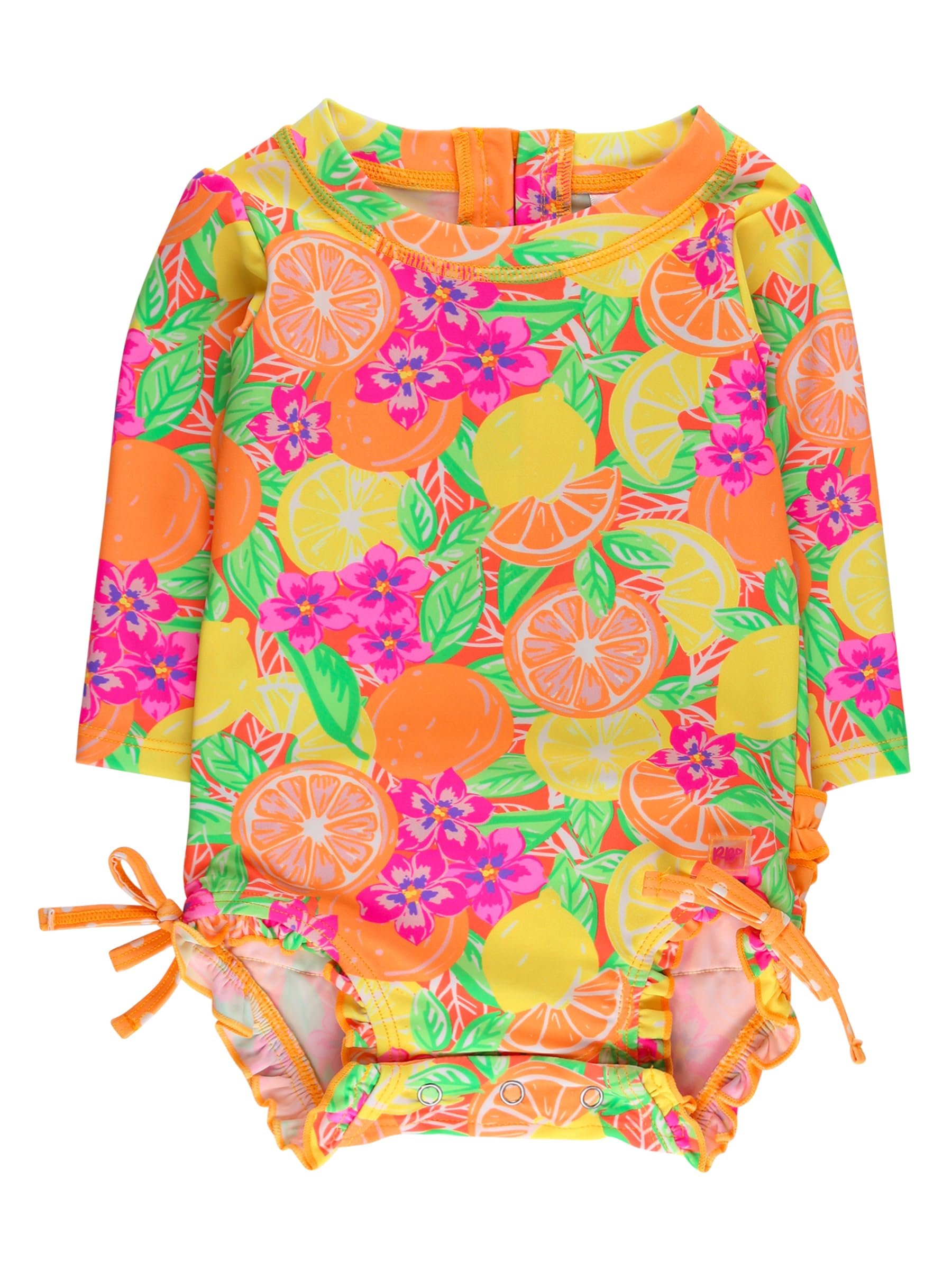 RuffleButts Baby Girls Novelty Baby One Piece - Rash Guard Swimsuit UPF 50+
