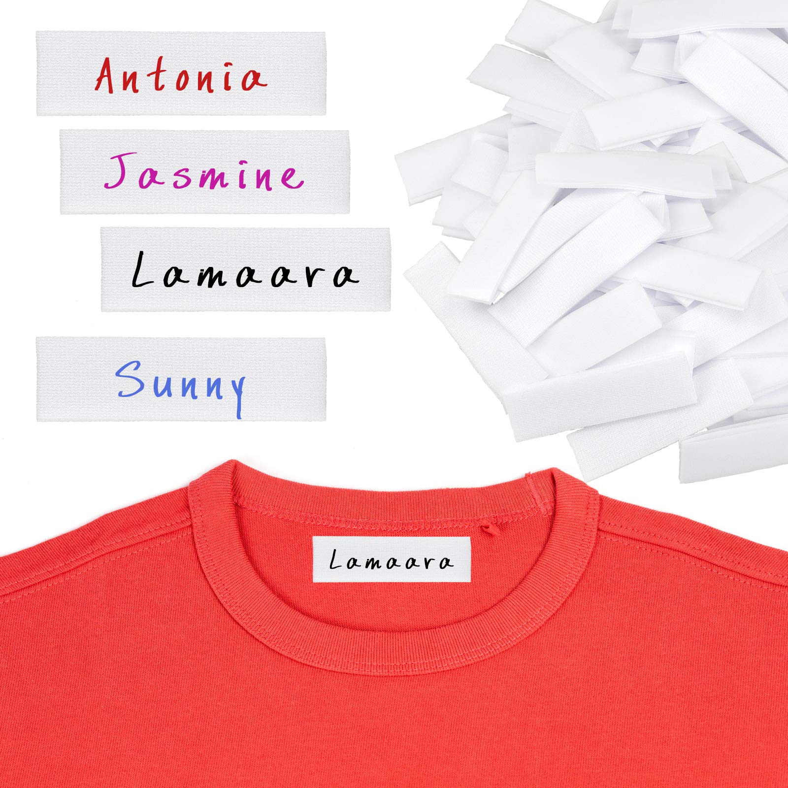 Meetory 200 Pieces Writable Iron On Clothing Labels, Personalized Iron
